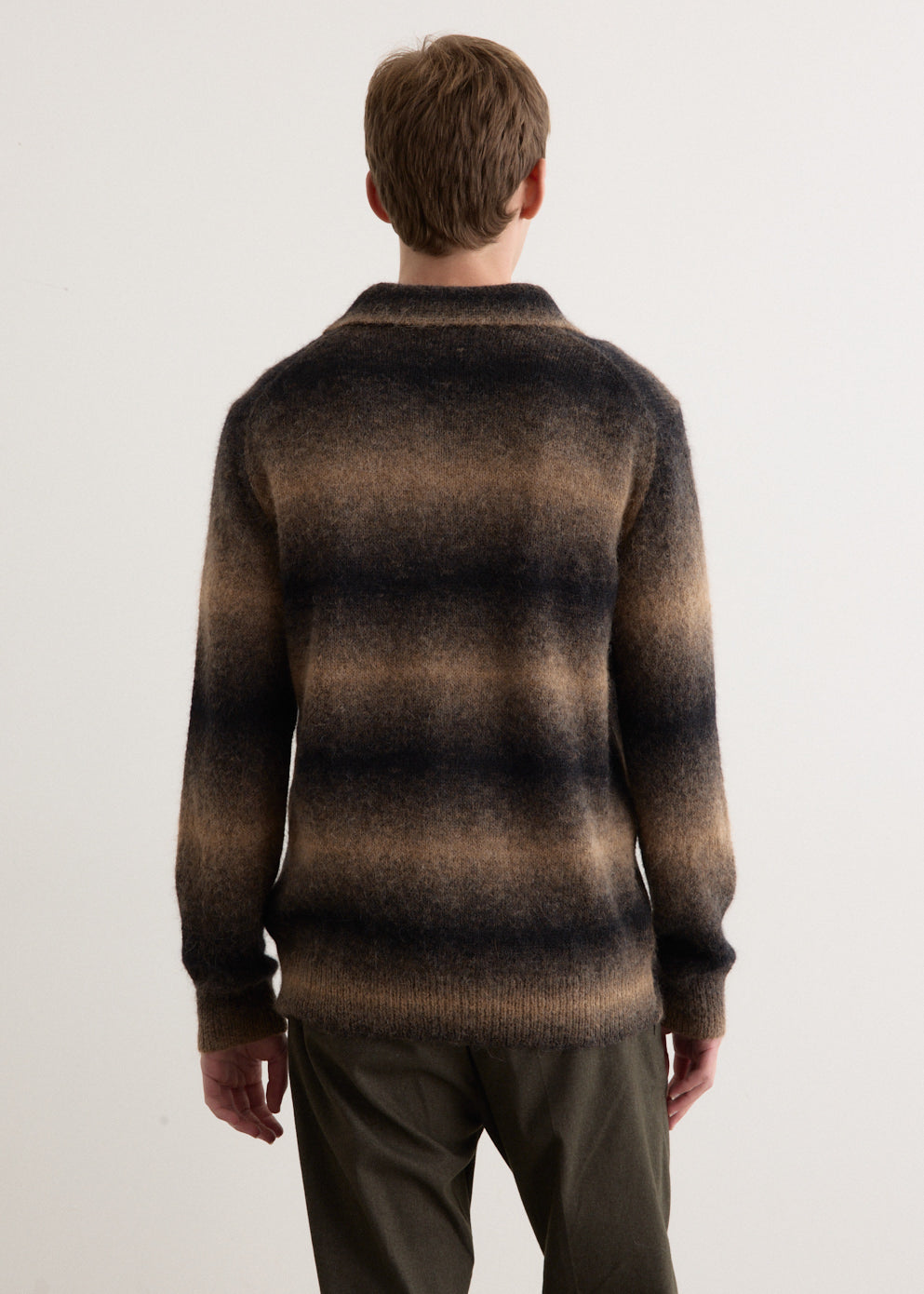 Alfie Men's Long Sleeve Polo Cardigan Sweater - Casual Knit Pullover for Work, Office & Fall Layering