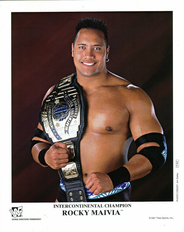 1997 WWF IC Champion Rocky Maivia P402 Rare Wrestling Action Figure - Collectible Vintage WWE Memorabilia for Fans & Display