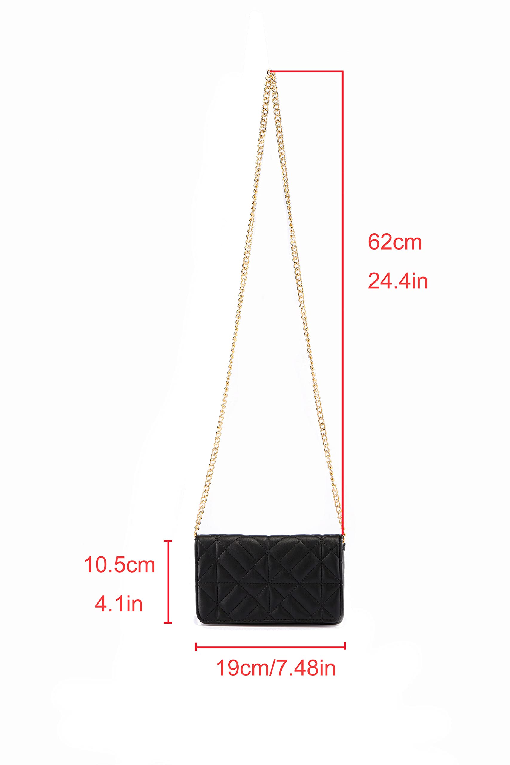 Women's Small Quilted Crossbody Bag with Gold Chain - Perfect for Daily Use & Evening Out