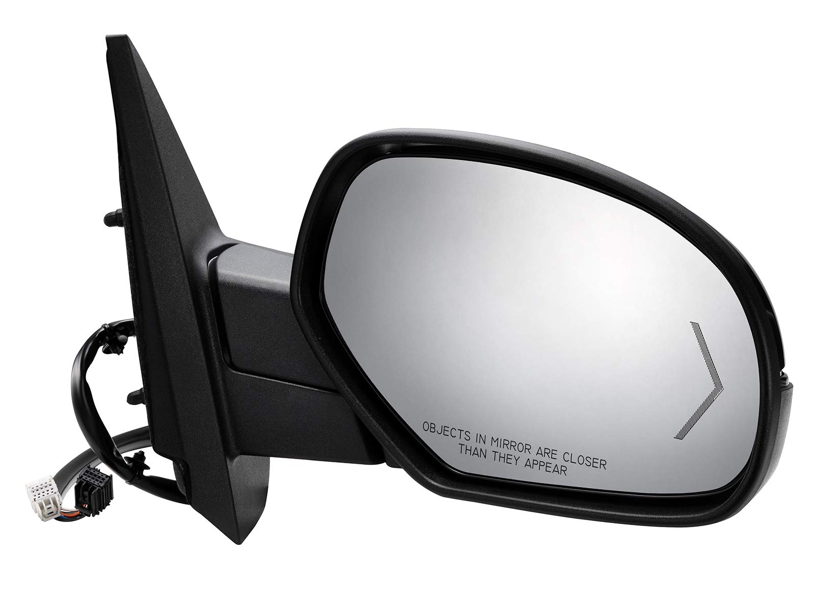 2009-2014 Chevy Silverado Sierra Tahoe Yukon Power Folding Mirror Replacement - Right Passenger Side with LED Turn Signal, Heated Memory, Puddle Light & Black Cover | Perfect for Off-Roading, Towing & Daily Driving