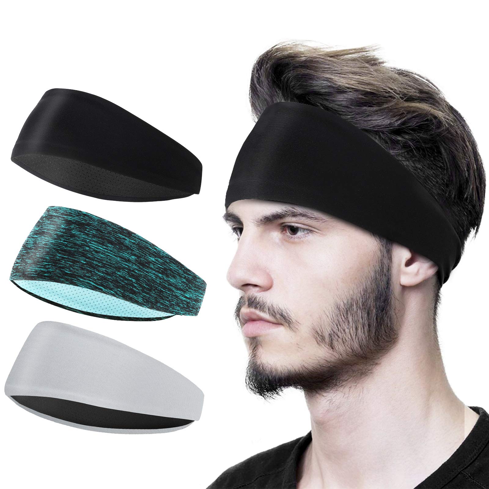Sport Headbands for Men & Women - Soft Moisture Wicking Workout Sweatbands for Running, Yoga, Fitness & Active Lifestyles - Stay Dry & Comfortable During Exercise