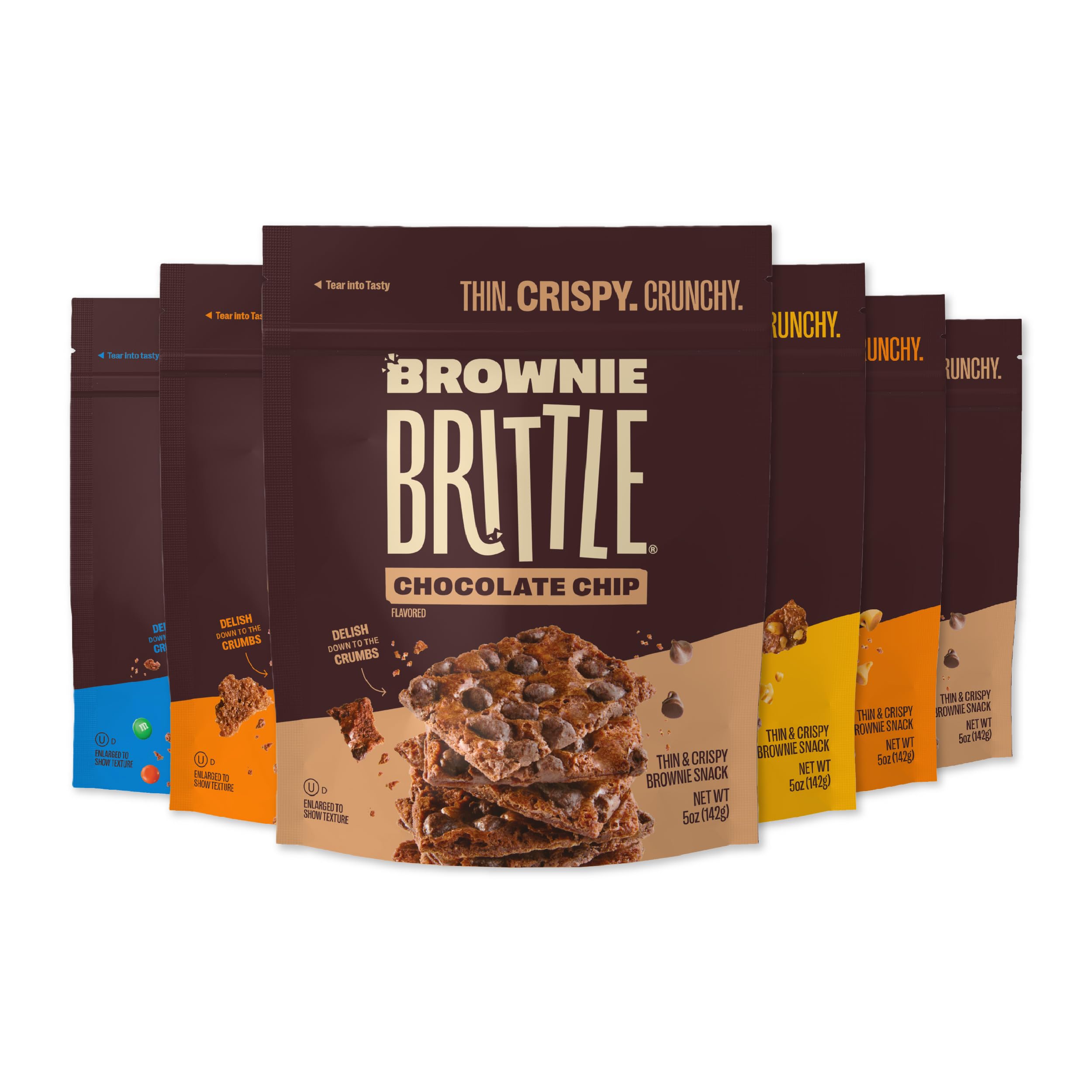 Brownie Brittle Variety Pack – Thin & Crispy Gourmet Brownie Bites (6 Pack, 5 oz) | Sweet Snacks for Parties, Gifts & Dessert Lovers | Perfect for Office Treats, Birthday Favors & Afternoon Tea