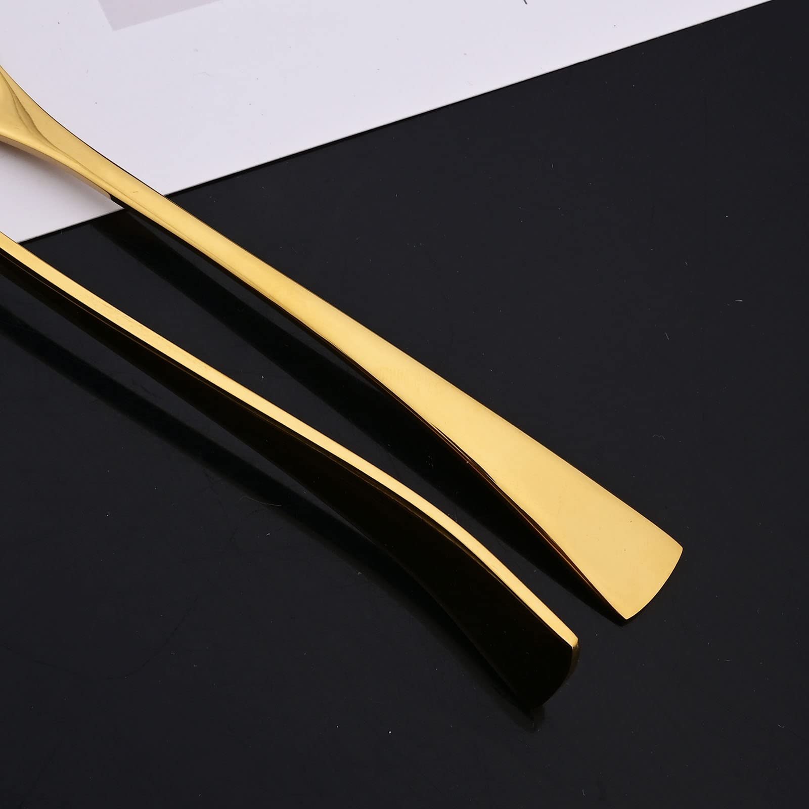 Premium Stainless Steel Dessert Forks and Spoons Set of 4 - Elegant Gold Fish Forks for Cake, Pastry, Seafood & Fine Dining - Perfect for Parties, Weddings & Home Entertaining