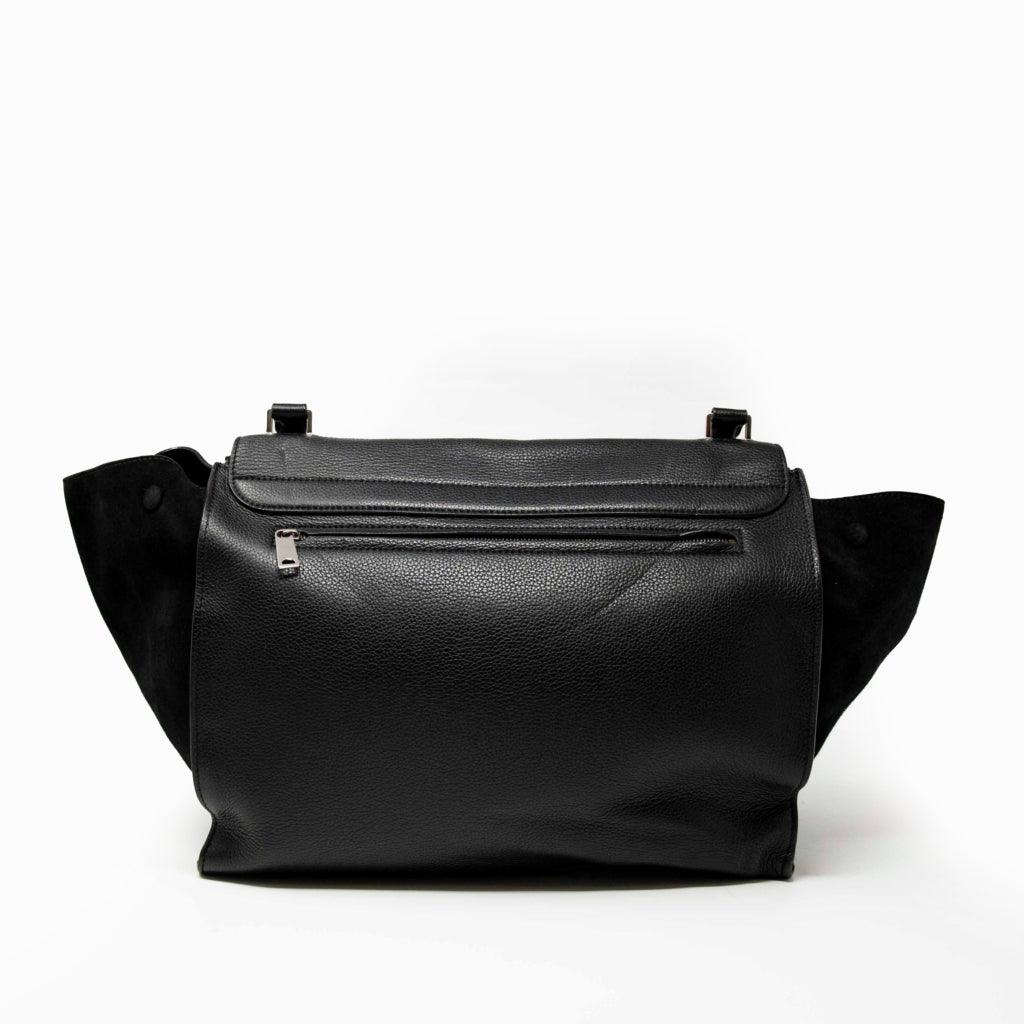 Celine Black Large Trapeze Handbag for Women - Luxury Leather Shoulder Bag & Crossbody Purse - Perfect for Work, Travel & Evening Events
