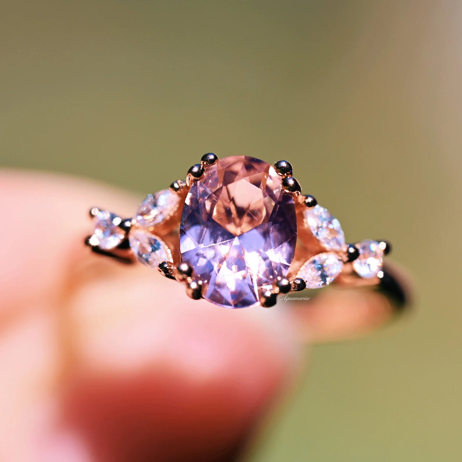 14K Rose Gold Vermeil Oval Morganite Ring - Elegant Engagement, Wedding, Anniversary Gift for Women