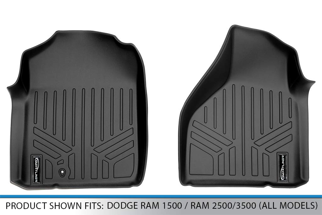 MAXLINER All-Weather Floor Mats for 2002-2008 Dodge Ram 1500 & 2003-2009 Ram 2500/3500 - Heavy Duty Black Custom Fit Car Floor Liners - Perfect for Trucks, Off-Roading & Work Vehicles