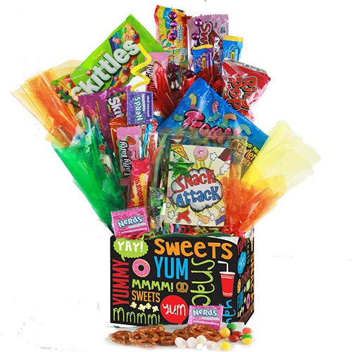Deluxe Assorted Candy Gift Basket - Gourmet Chocolate, Gummies & Hard Candies for Birthdays, Holidays & Corporate Gifting