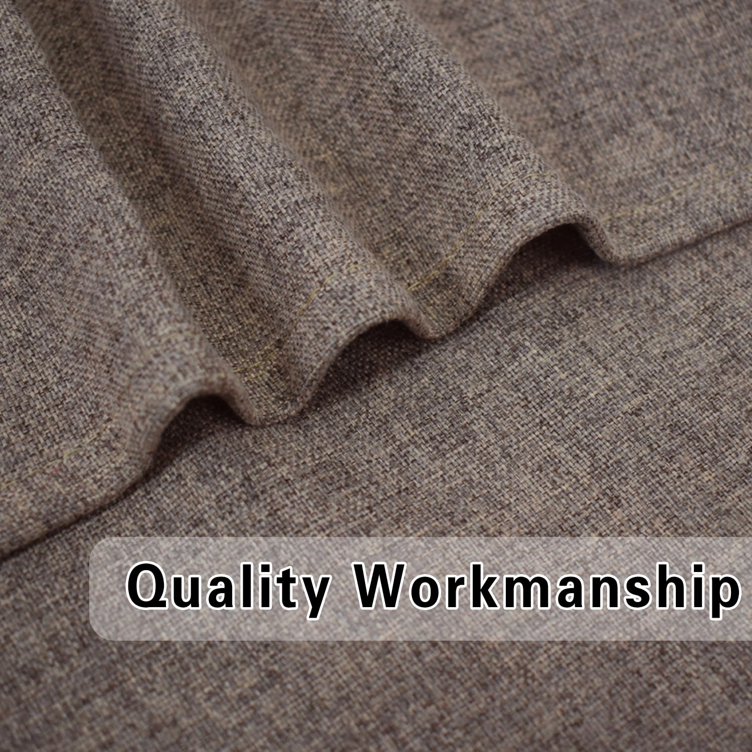 UPOPO 2-Pack Brown Linen Textured Valance Curtains - 18 Inch Short Window Curtains with Rod Pocket for Kitchen, Living Room, Bedroom & Bathroom - Perfect for Caravans, Privacy & Home Decor