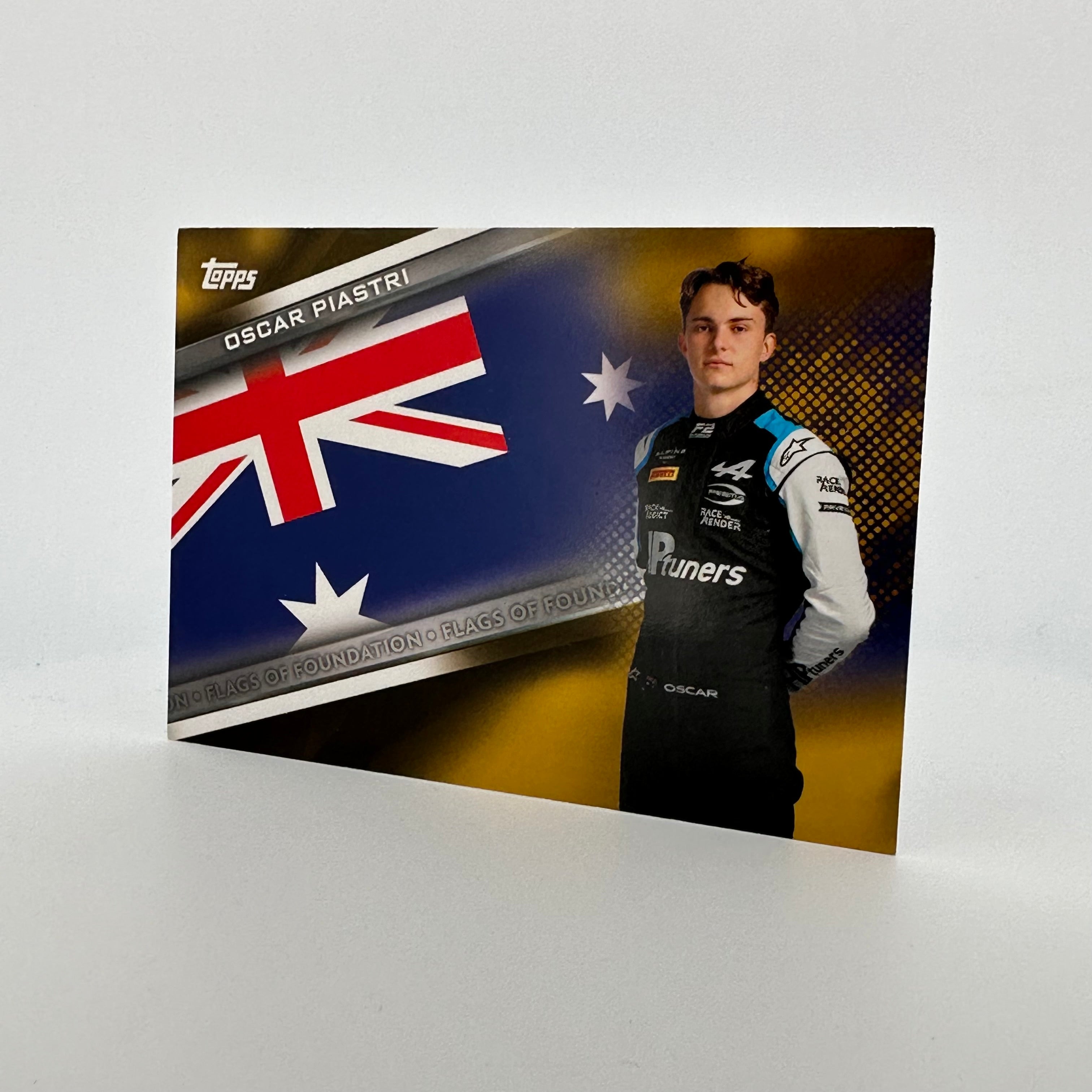 20/50 Gold Oscar Piastri #FF OP Flags Of Foundation - Limited Edition Collectible for Motorsport Fans & Memorabilia Display