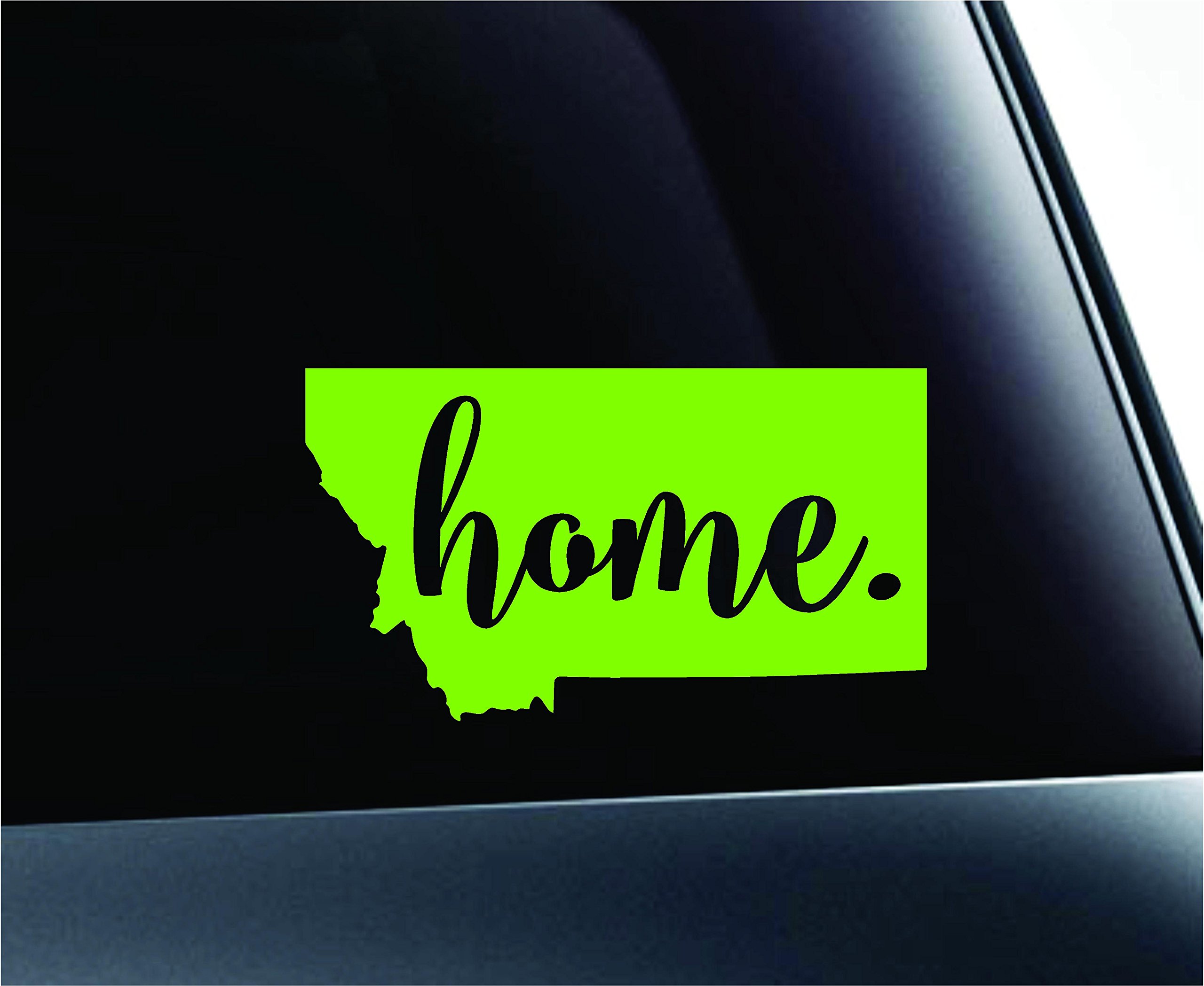 Montana State Helena Symbol Sticker Decal - Lime Green Vinyl Decals for Cars, Trucks, Windows, Laptops & Computers - Perfect for State Pride, Personalization & DIY Decor