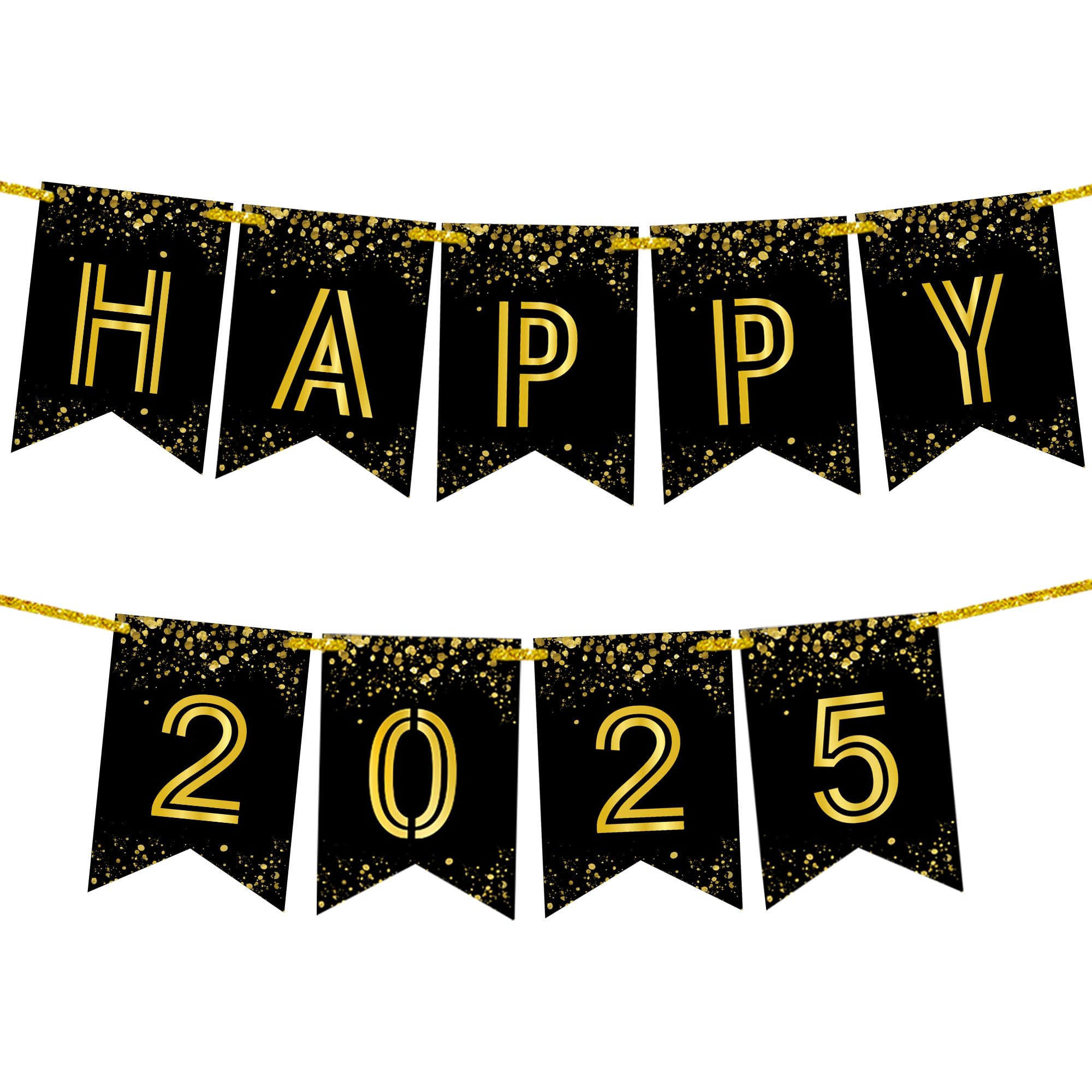 Katchon 10 Feet Shiny Graduation Banner 2025 - Black Gold Large Graduation Sign for Class of 2025 Decorations | No DIY | Perfect for Graduation Parties, School Events & Photo Backdrops