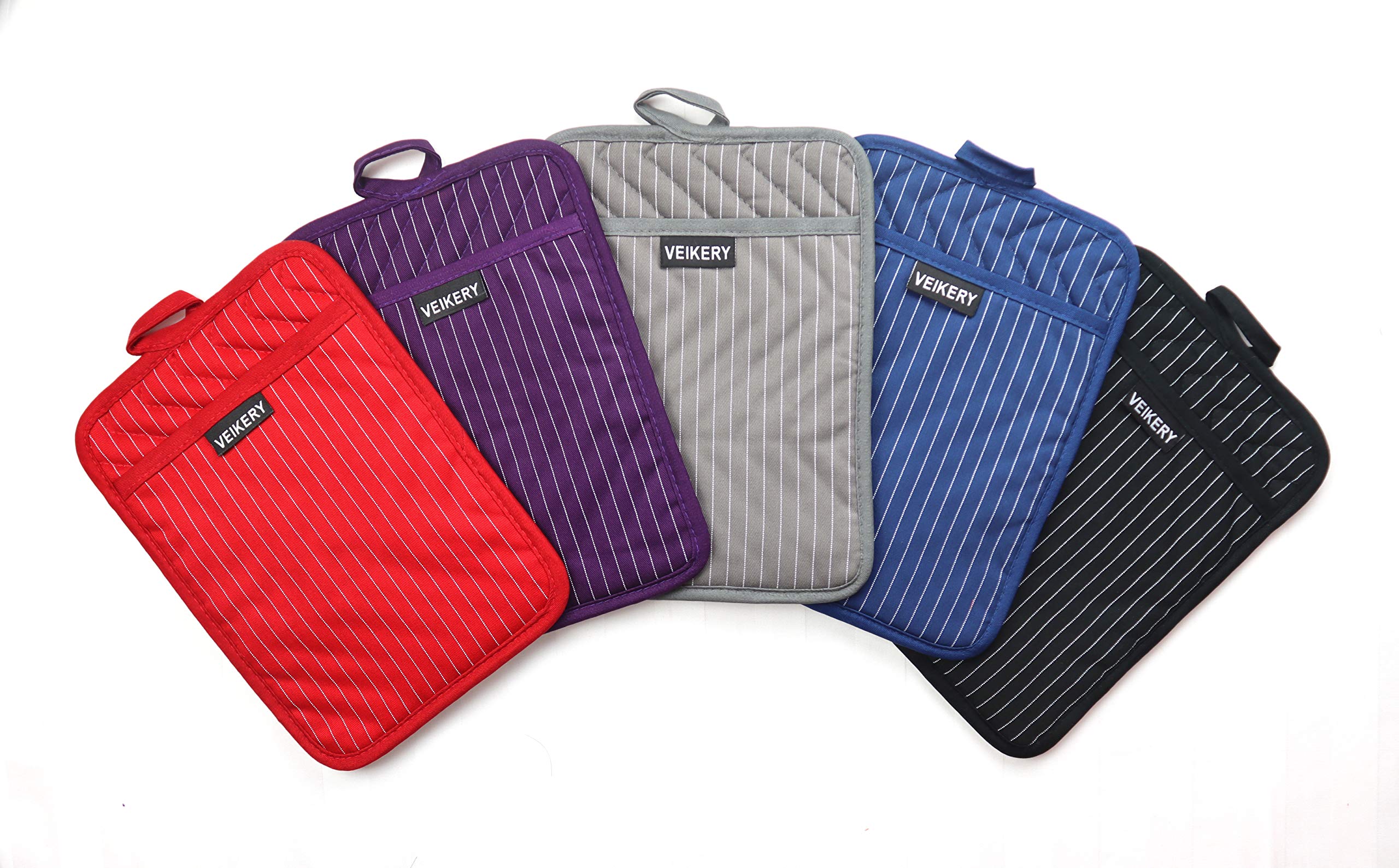 Heat Resistant Cotton Pocket Pot Holders - Set of 3 (7