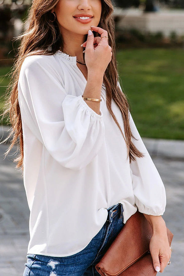 Elegant Work Life Balance V Neck Blouse for Women - Professional Office Wear & Casual Outfit