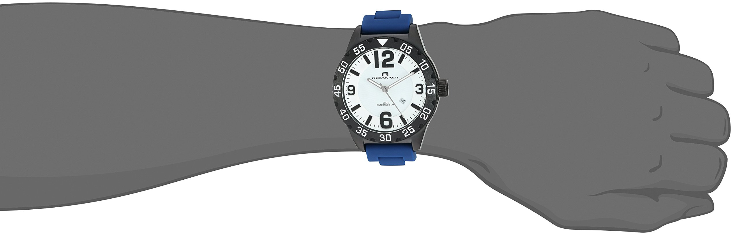 Oceanaut Men's 'Aqua One' Waterproof Quartz Watch - Stainless Steel Case & Silicone Band - Blue Dial (Model OC2714) - Perfect for Swimming, Diving & Everyday Wear