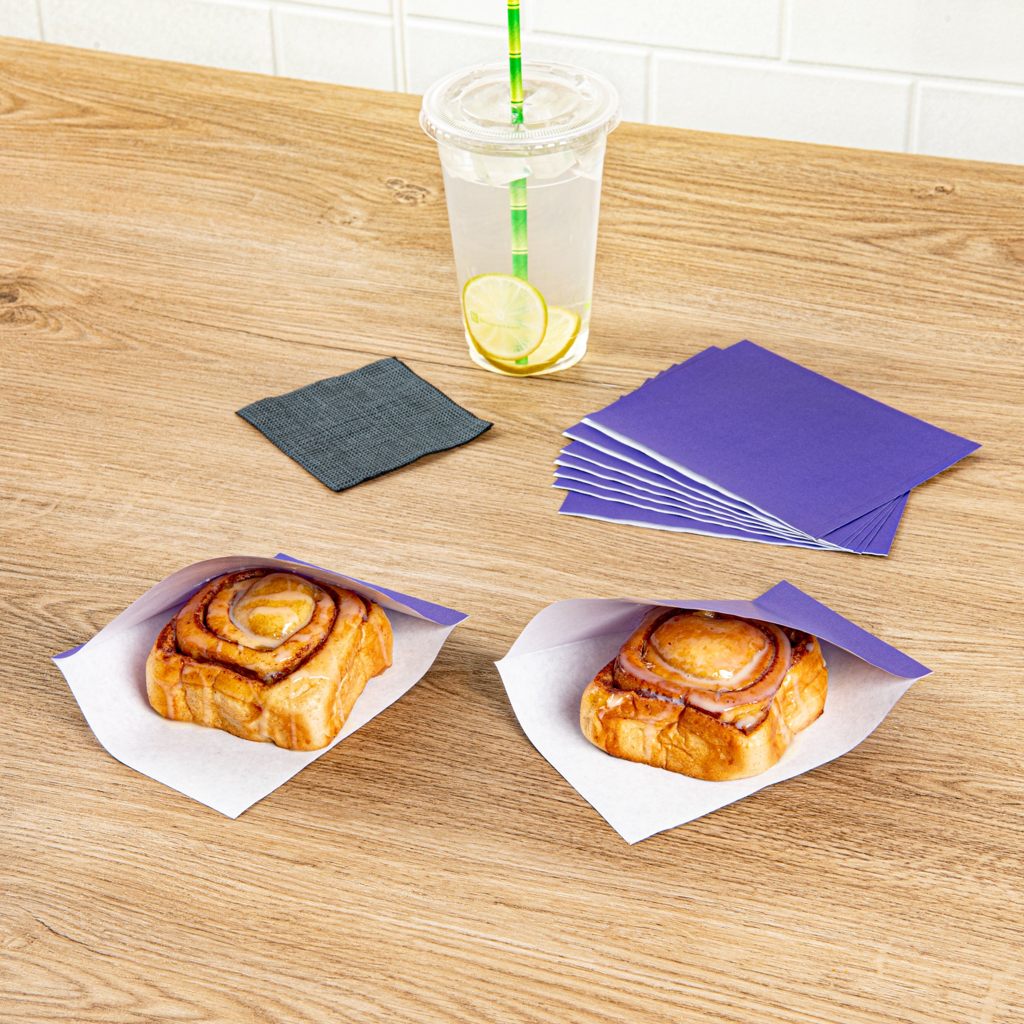 Purple Greaseproof Paper Bags - Small Double Open Food Bags 6.25