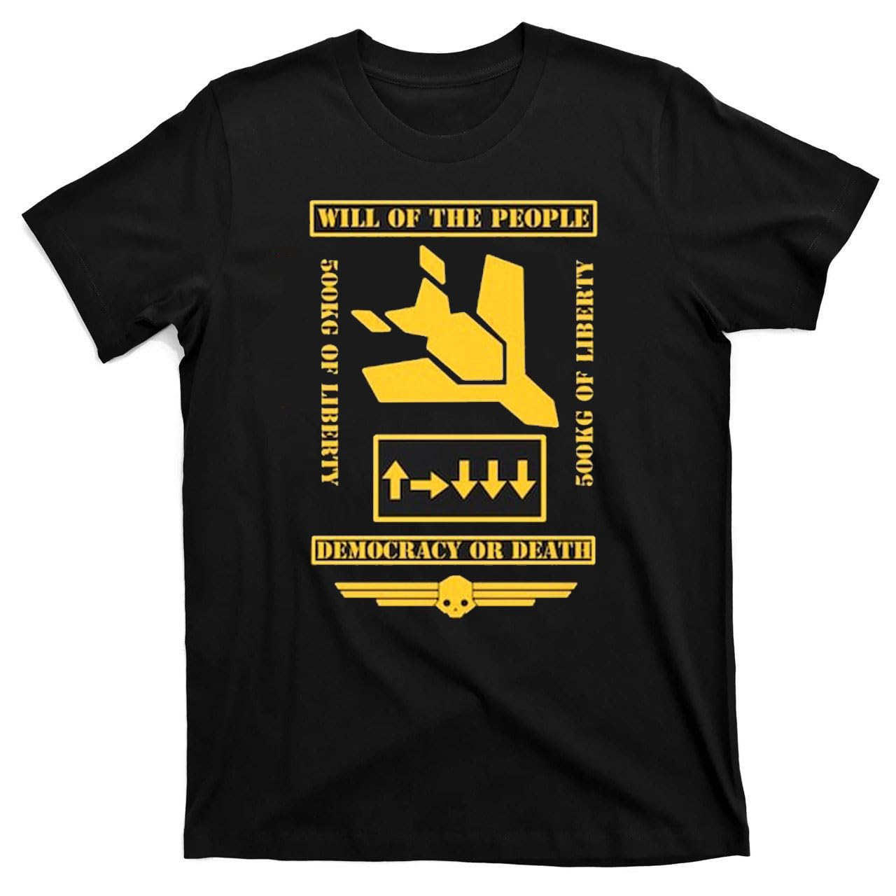 Helldivers 2 500kg Bomb T-Shirt - Official Video Game Inspired Tee for Gamers (Black, XS-3XL) - Perfect for Gaming Events & Cosplay
