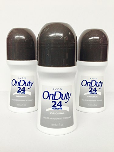 Avon OnDuty 24-Hour Original Roll-On Anti-Perspirant Deodorant for Women & Men - 2.6 Oz (Pack of 3) - Long-Lasting Sweat Protection - Includes Free Starry Sexy Kiss Lip Plumper 10ml - Perfect for Gym, Work & Daily Freshness