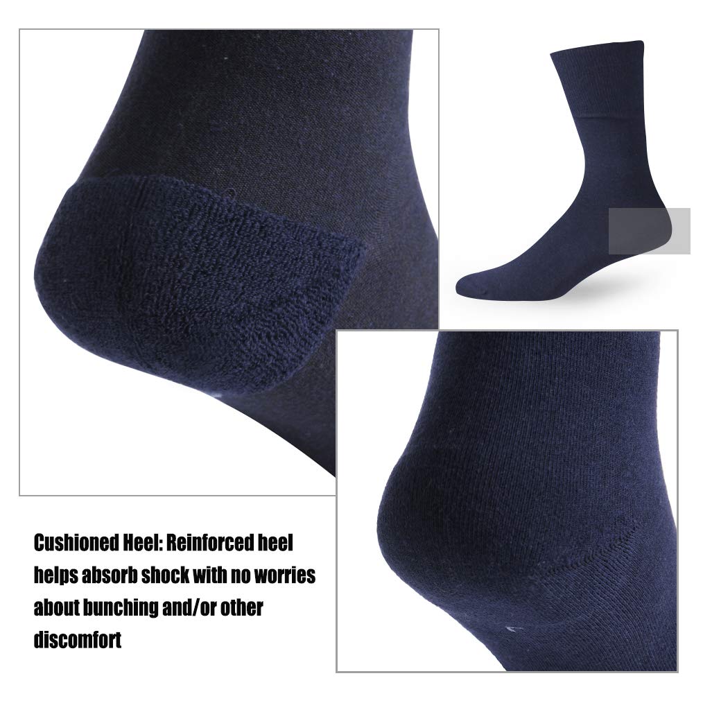 Forcool Non-Binding Diabetic Socks for Men & Women - Breathable Cotton Crew Socks for Circulation, M/L/XL, 3/6 Pairs - Ideal for Diabetes, Swelling & All-Day Comfort at Home or Work