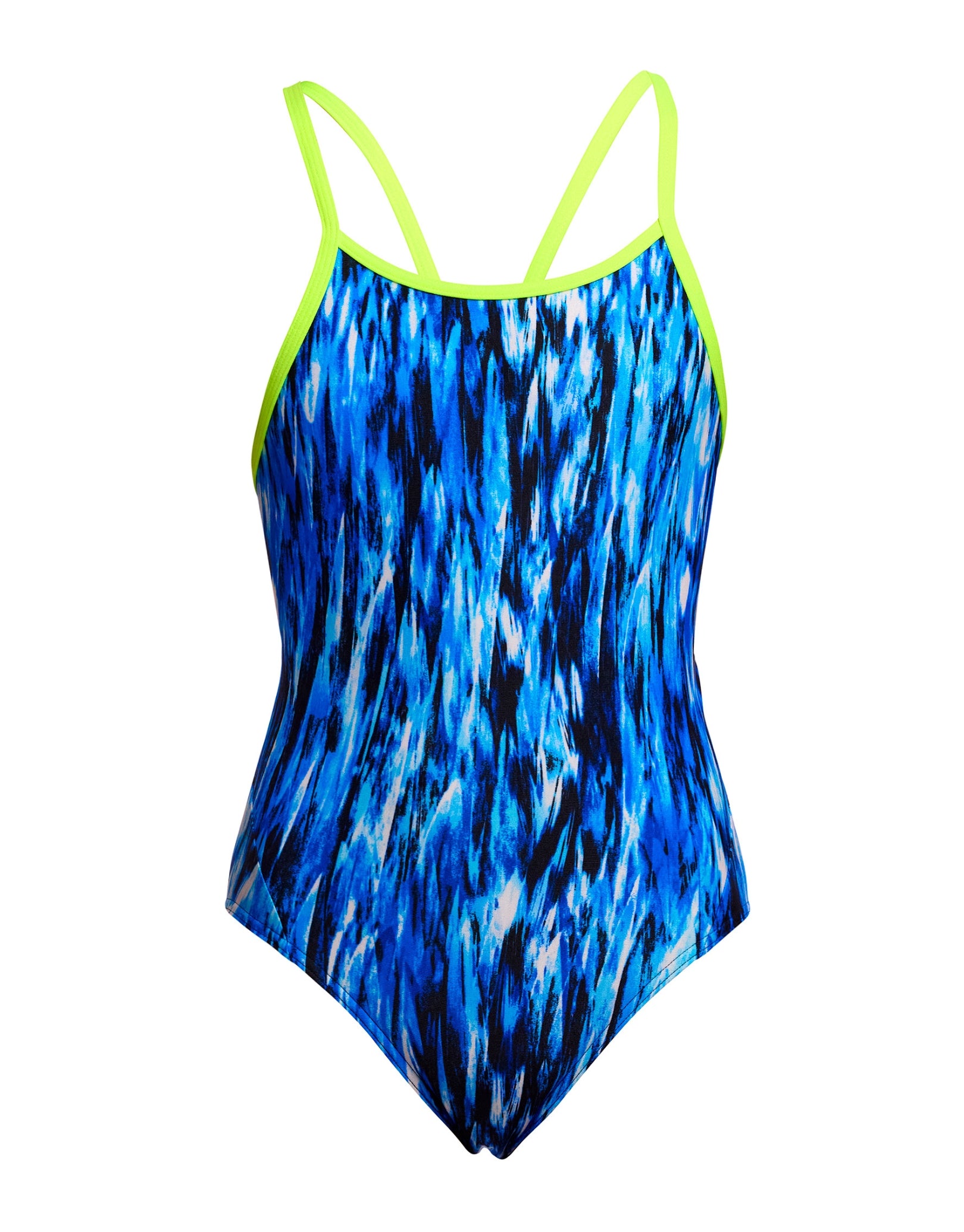 Girls Wing Streak Diamond Back Swimsuit - Blue One Piece Bathing Suit for Kids | Perfect for Pool Parties, Beach Vacations & Summer Swim Lessons