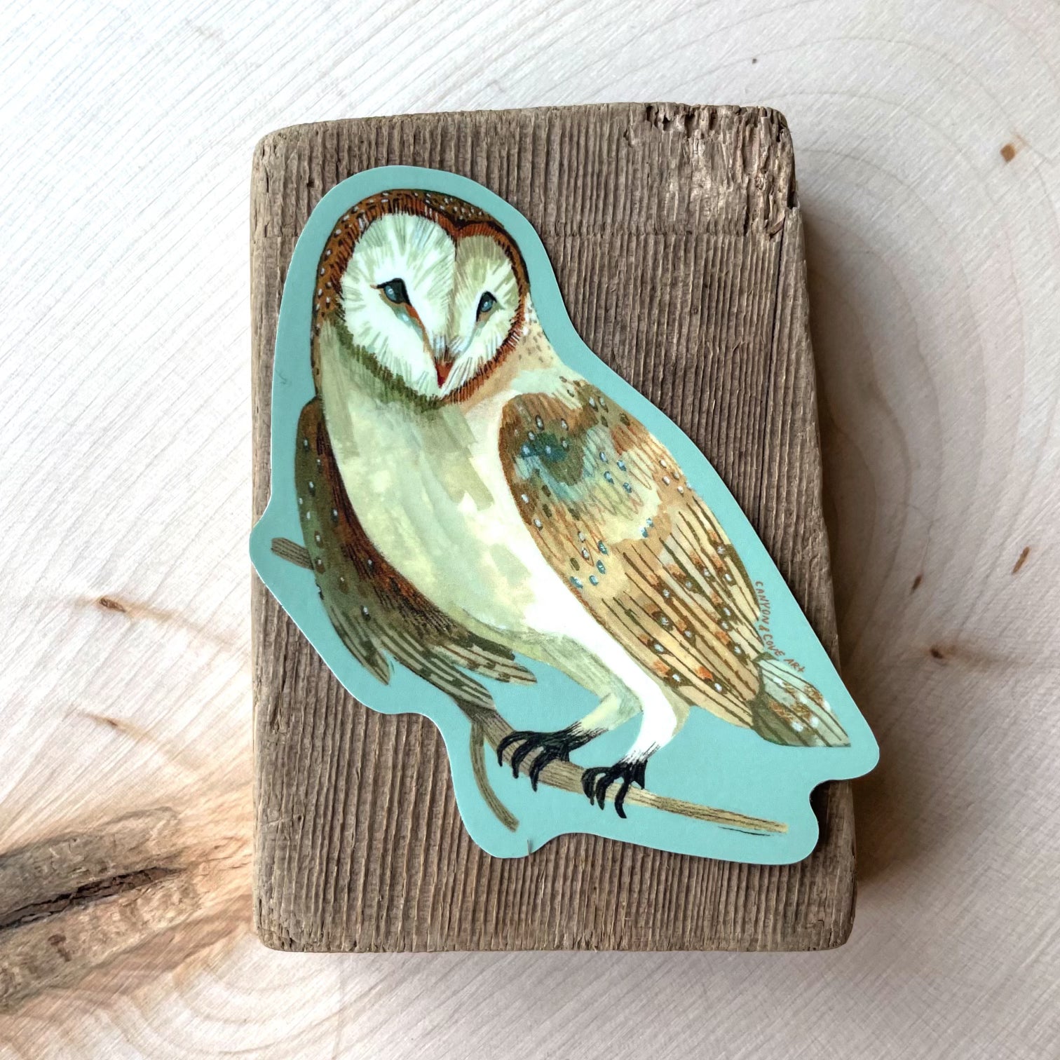 Forest Barn Owl Sticker - Waterproof Vinyl Decal for Laptops, Cars, Windows - Perfect for Nature Lovers & Wildlife Decor