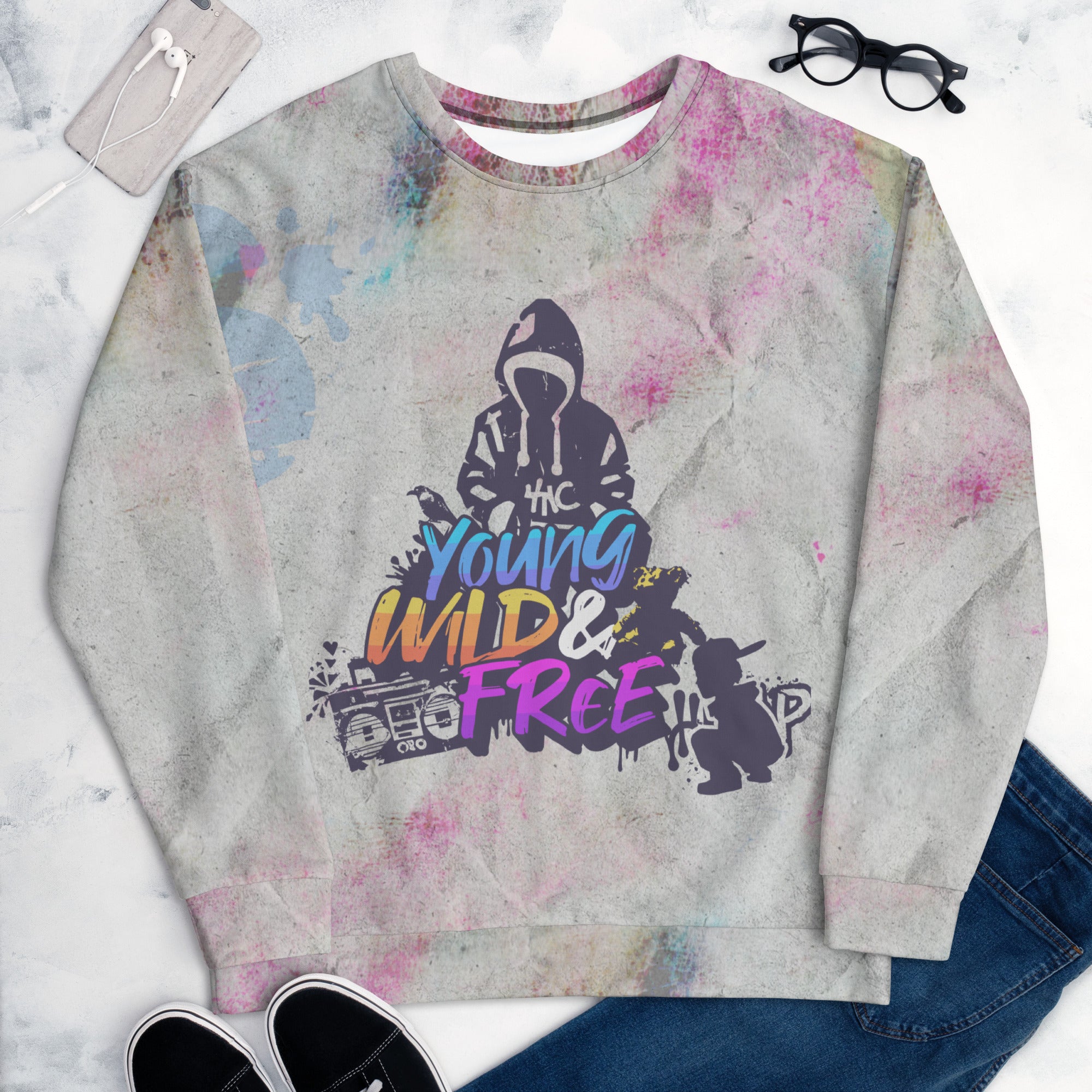 Young Wild Free Unisex Sweatshirt - Trendy Oversized Pullover for Men & Women | Perfect for Streetwear, Casual Outfits & Loungewear