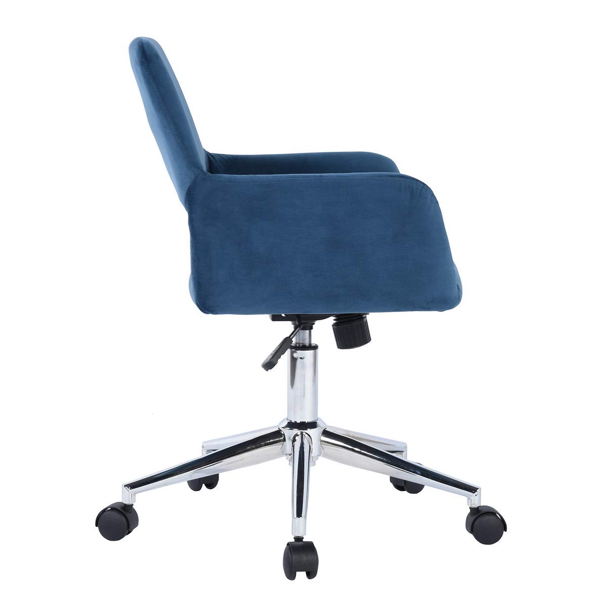 HomVent Velvet Swivel Desk Chair with Cute Hollow Mid-Back - Ergonomic Upholstered Task Chair for Home Office, Living Room, Vanity & Makeup Room - Perfect for Working, Studying & Beauty Stations