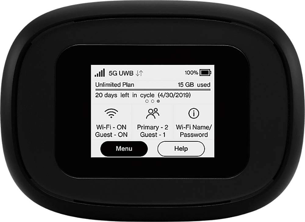 Inseego Verizon 5G/4G LTE MiFi M1000 Hotspot Bundle with 2 Batteries (1 Stock + 1 Extra) - Connect 15 WiFi & 1 Wired Device - Dual Band 2.4GHz & 5GHz - Perfect for Remote Work, Travel, and Business Connectivity