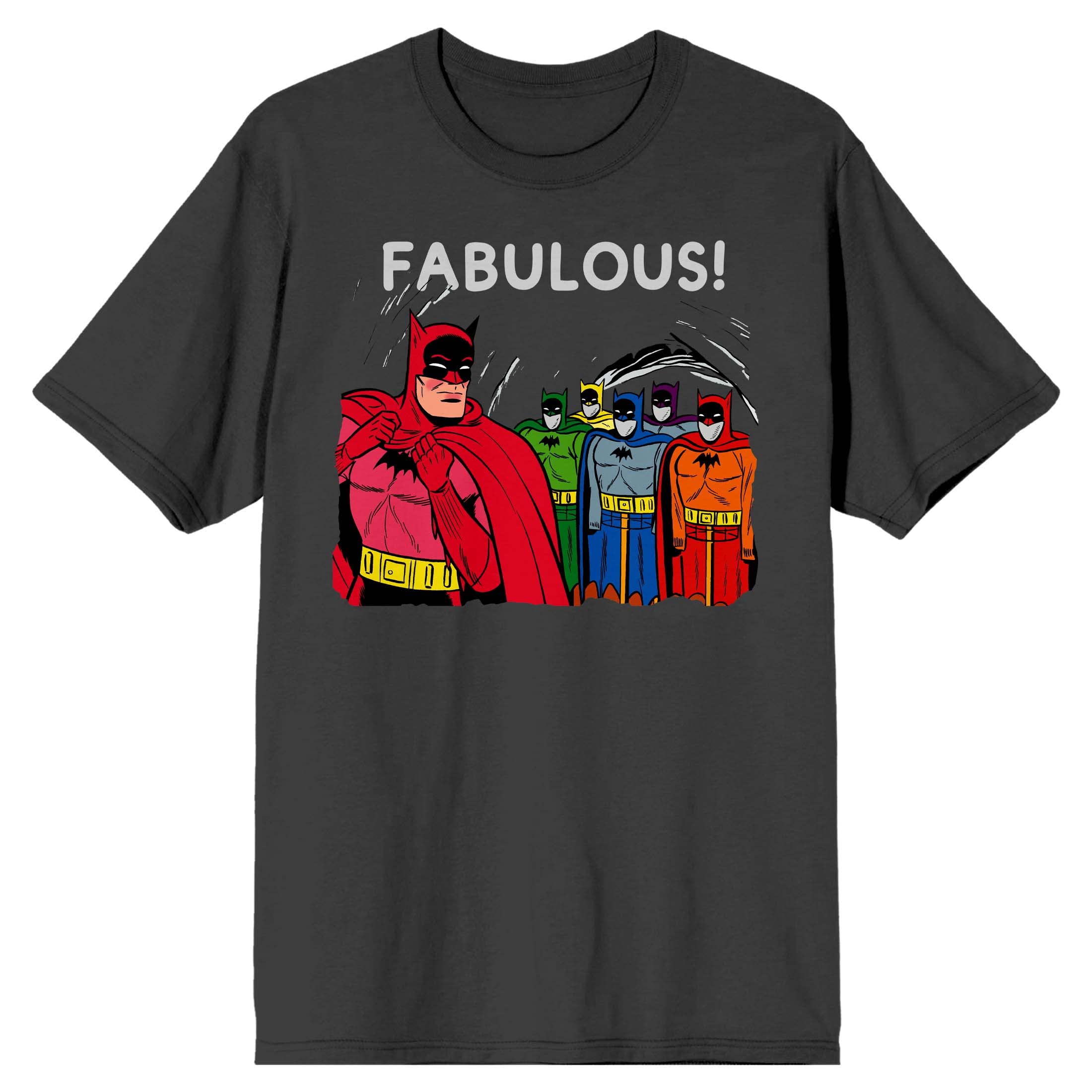 Batman Men's Charcoal T-Shirt | Superhero Graphic Tee | Casual Wear & Cosplay Costume for Comic Fans