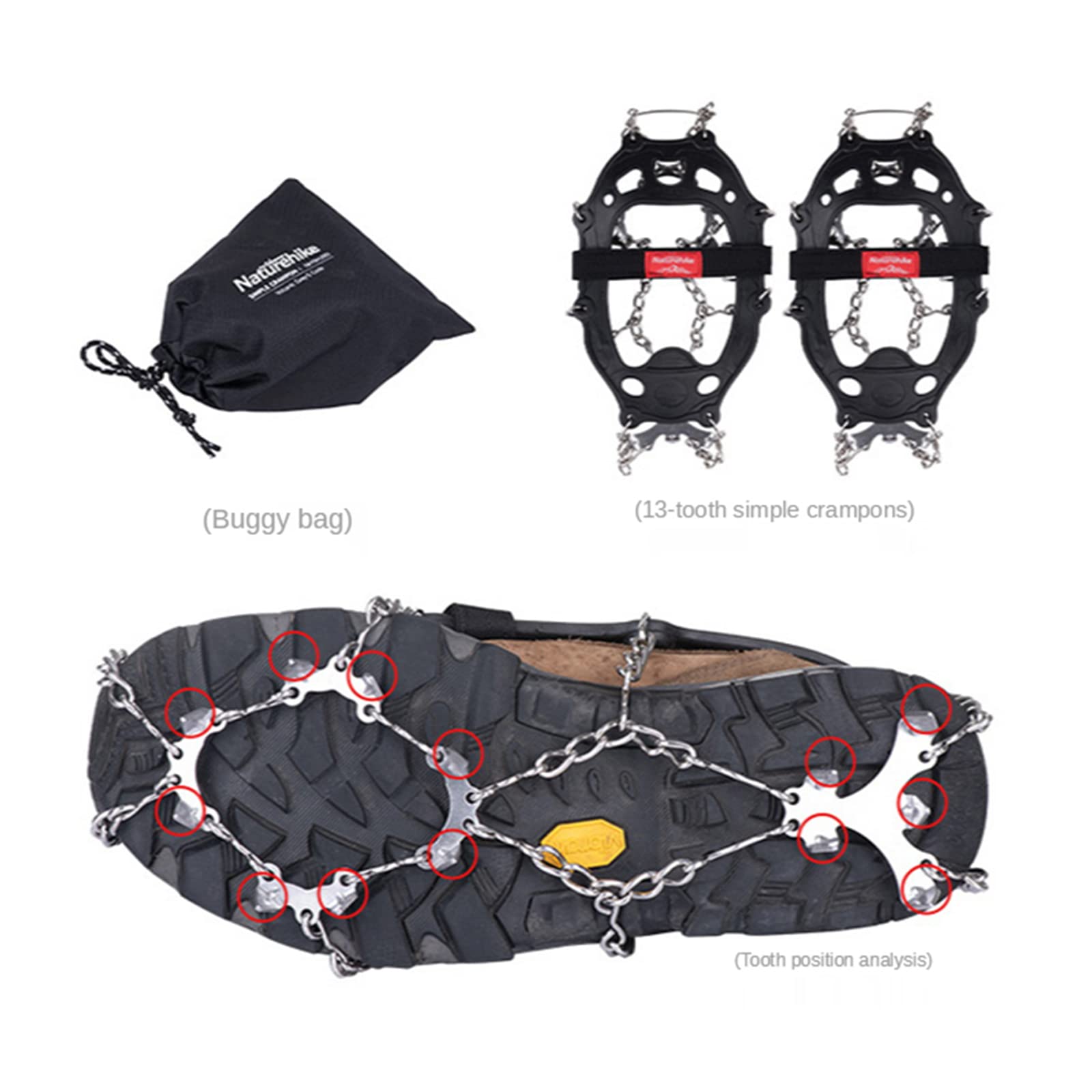 Anti-Slip Ice Climbing Crampons - Steel Spikes for Hiking Boots & Shoes | Winter Traction for Snow, Ice & Outdoor Adventures | Perfect for Mountaineering, Trail Hiking & Icy Conditions