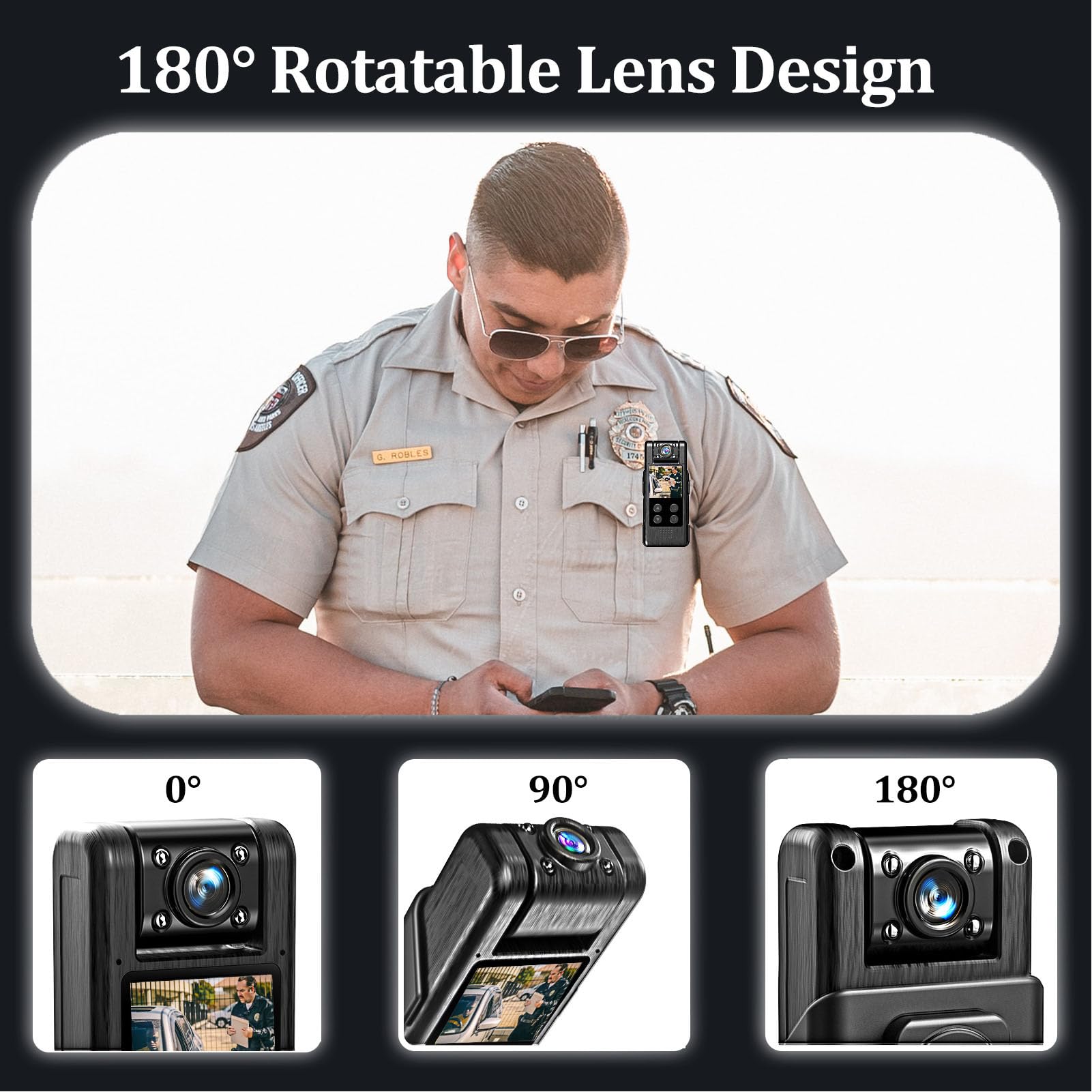 MENDUNER 4K Ultra HD Body Camera with Audio & Video Recording, 140° Wide Angle, 1200mAh Battery, Night Vision, Mini Clip-On Wearable Camera for Security, Law Enforcement & Outdoor Activities