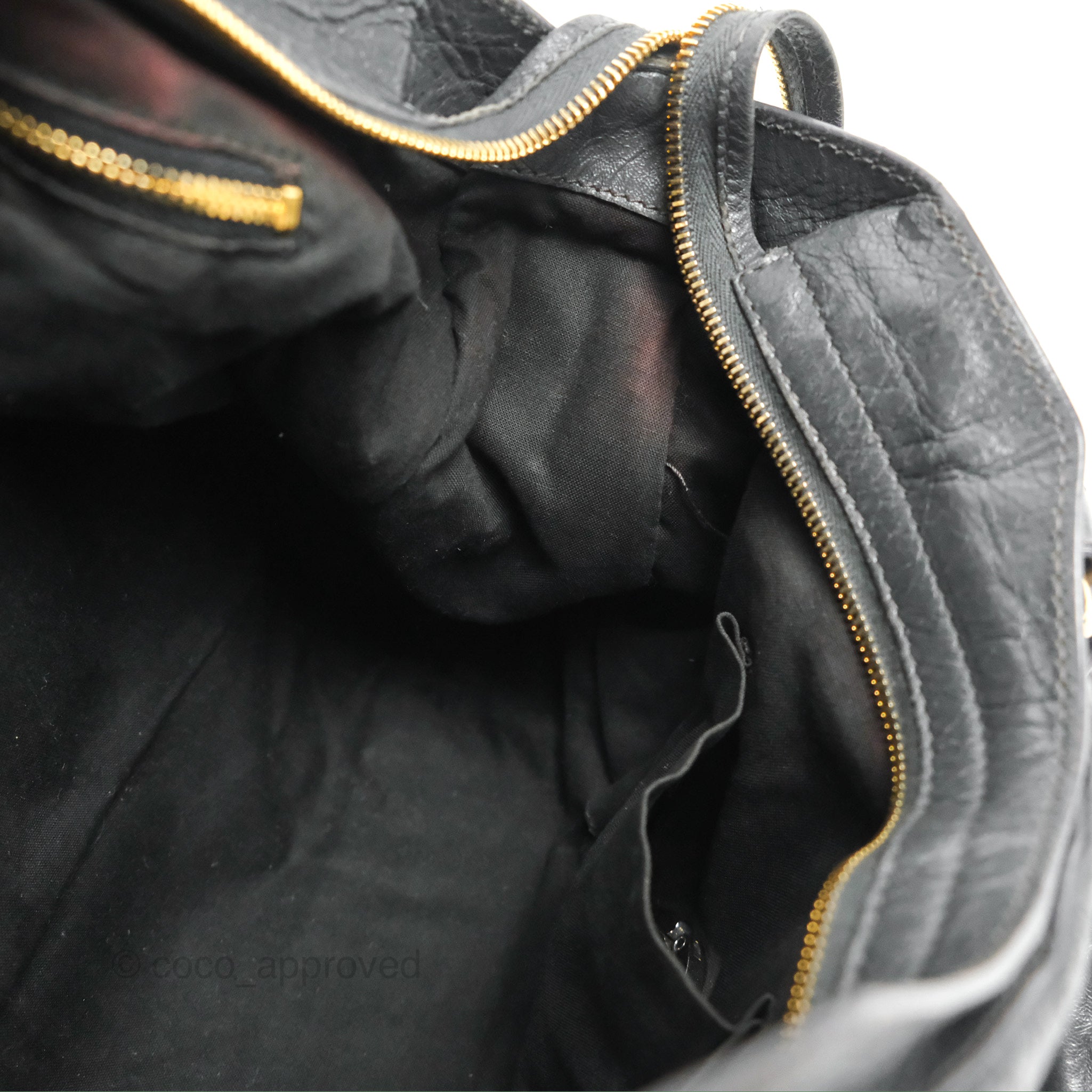 Balenciaga Classic City Bag in Dark Grey Calfskin with Gold Hardware - Perfect for Everyday Use, Work & Travel