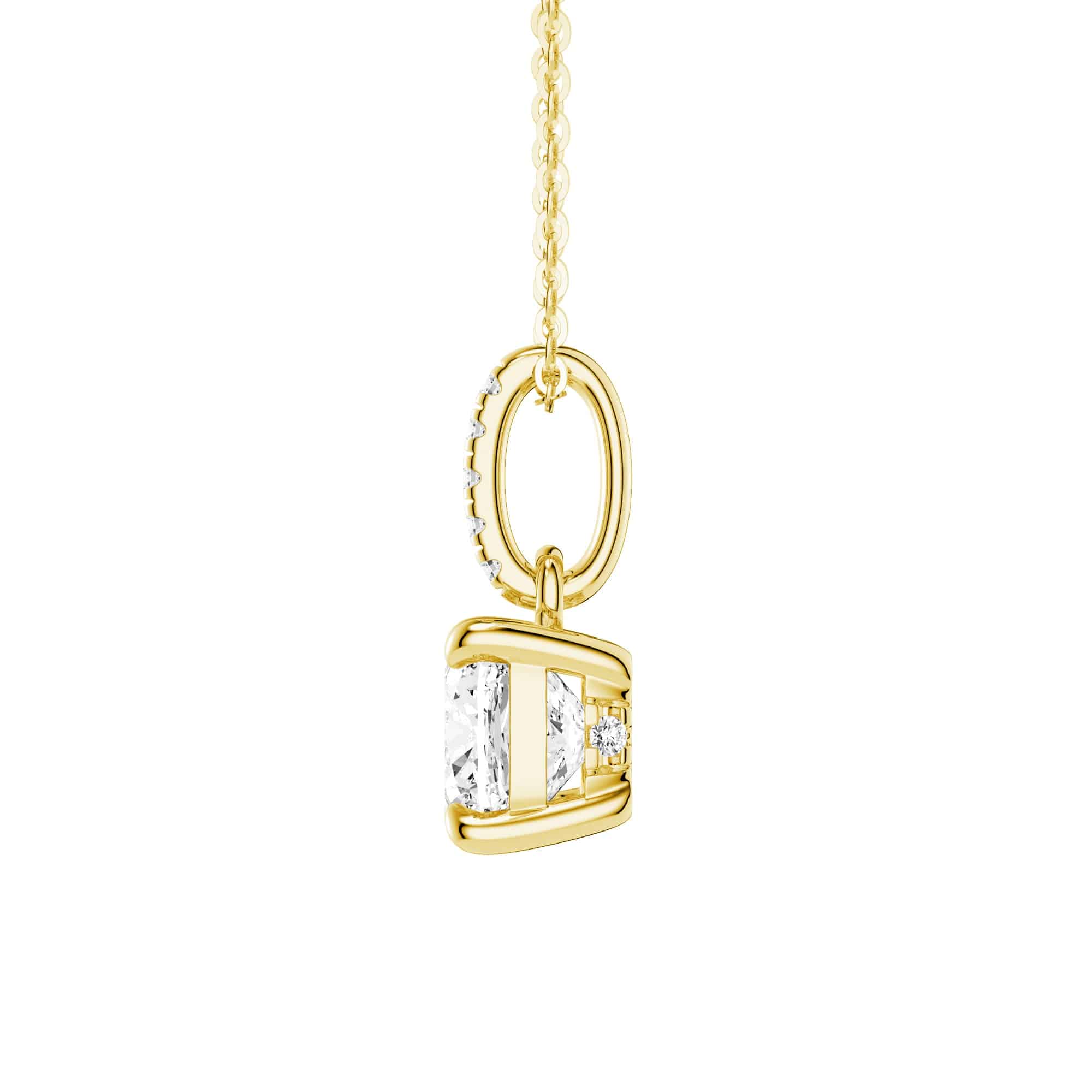 Exquisite Cushion Cut Moissanite Hidden Halo Pendant Necklace with Moissanite Bail - Elegant Jewelry Gift for Women, Perfect for Weddings, Anniversaries & Special Occasions