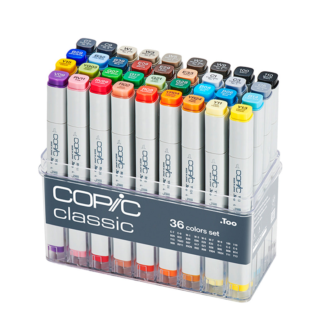 Copic Classic Marker Pen Set of 36 - Professional Alcohol-Based Art Markers for Drawing, Sketching & Illustration - Perfect for Artists, Designers & Crafters