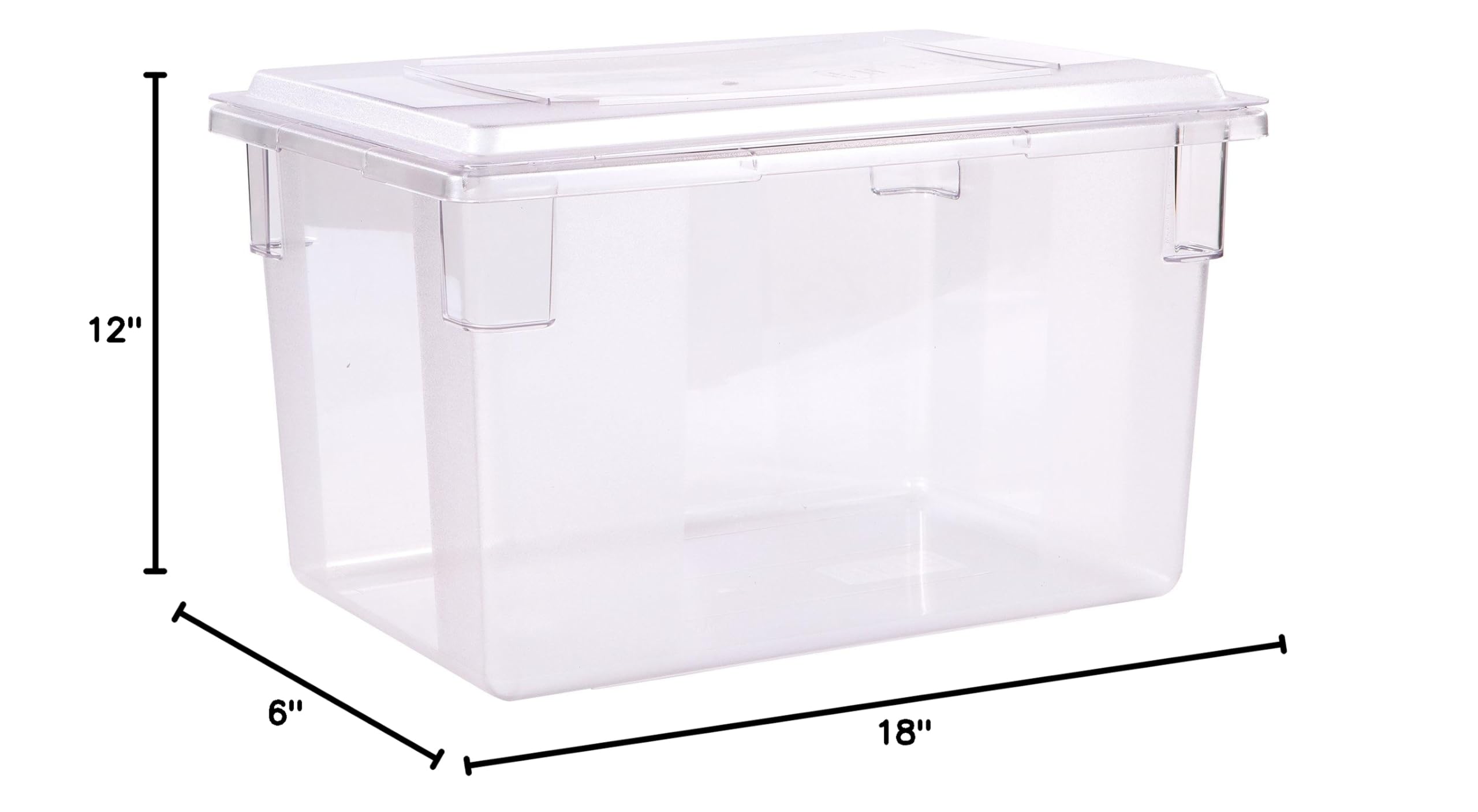 Carlisle Storplus 21.5 Gallon Clear Polycarbonate Food Storage Container - Stackable Design for Catering, Buffets & Restaurants | Perfect for Bulk Food Prep, Commercial Kitchen Organization & Food Safety Compliance