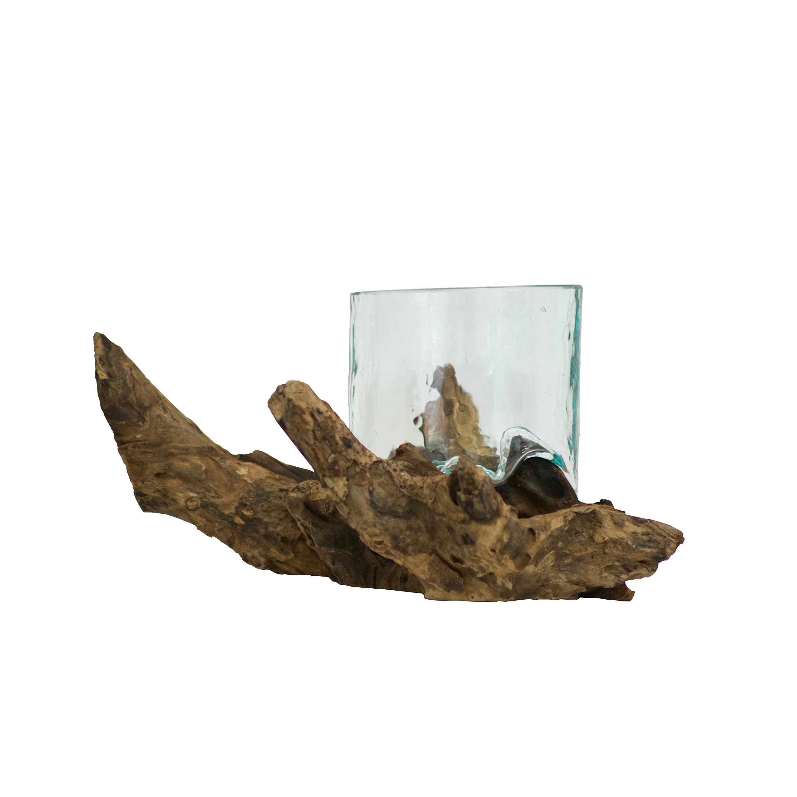 Handmade Molten Glass Vessel with Gamal Root Base - 5