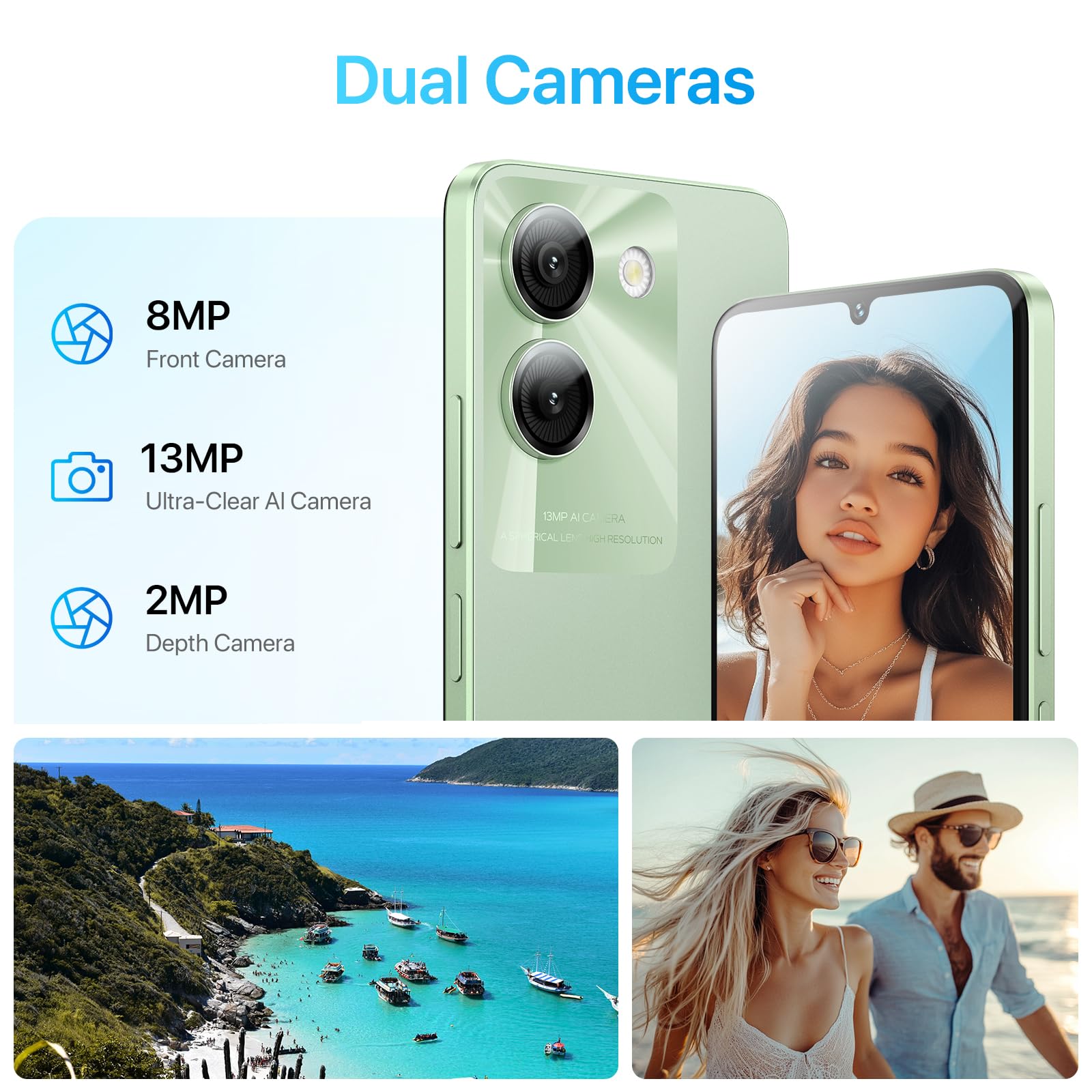 UMIDIGI G9A Unlocked Android 14 Smartphone, 8GB RAM 64GB ROM Expandable to 1TB, 6.75