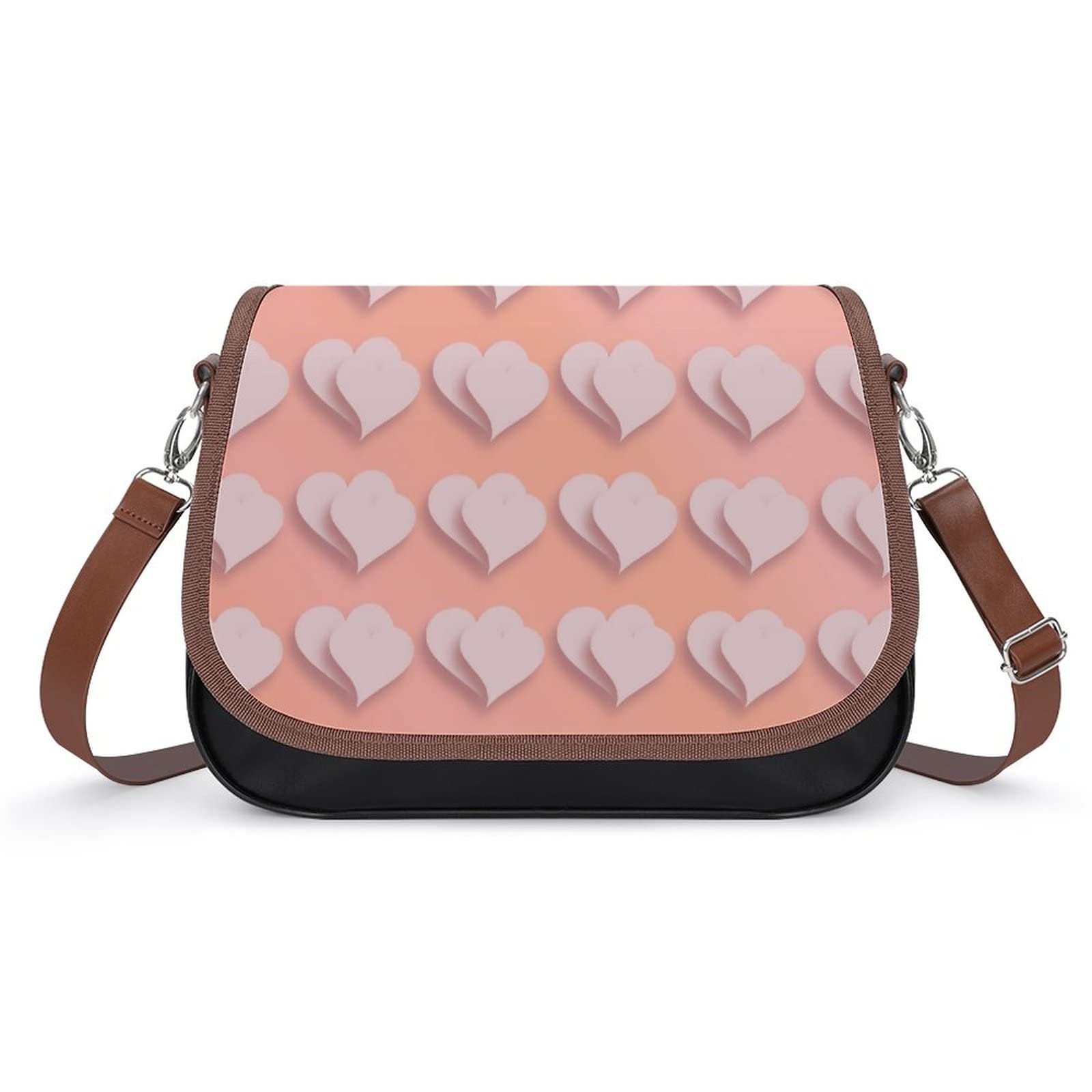 Women's Fashion Crossbody Bags - Classic Leather Shoulder Bag Satchel Hobo Purse in Heart Pink | Perfect for Work, Travel & Everyday Use