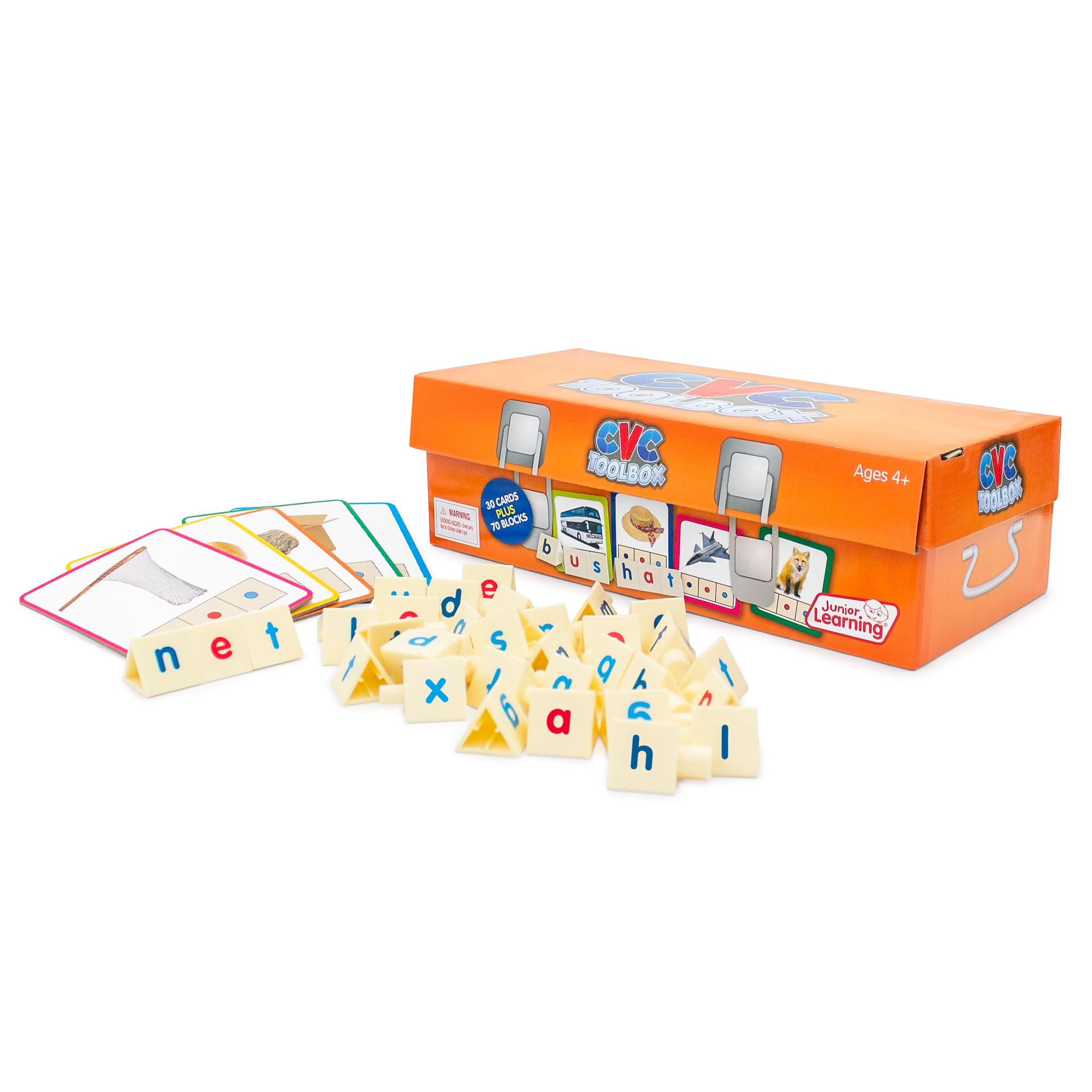 Junior Learning CVC Word Building Toolbox - Educational Phonics Games for Kids Ages 4-6 - Perfect for Homeschooling & Classroom Reading Activities