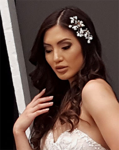 Elegant Bridal Hairpins - Haruko Pins by Stephanie Browne for Wedding, Prom & Special Occasions | Handcrafted Hair Accessories for Brides & Bridesmaids