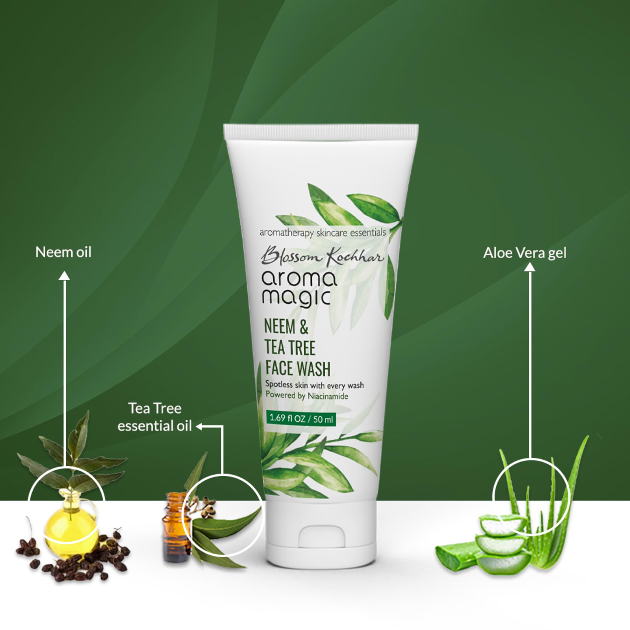 Aroma Magic Neem & Tea Tree Face Wash with Niacinamide (100ml) & Lavender Face Wash (100ml) - Acne Control & Soothing Cleanser for Oily & Sensitive Skin - Perfect for Daily Skincare Routine