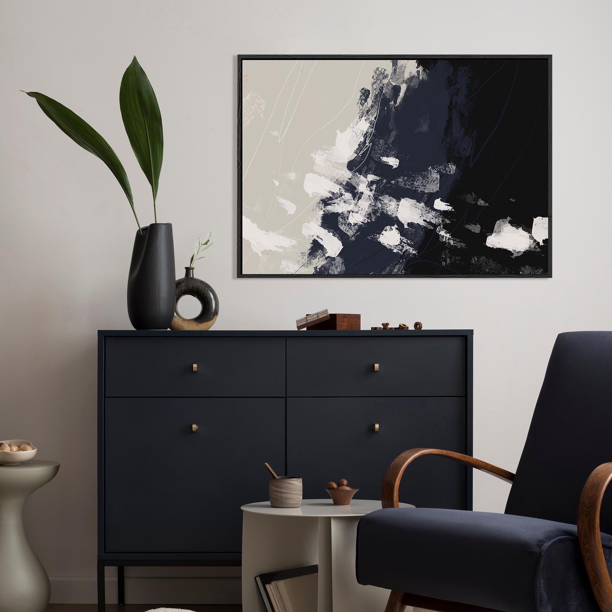 Urban Oasis Framed Canvas Wall Art - Modern Home Decor for Living Room, Bedroom & Office - Ready to Hang Abstract Landscape Painting