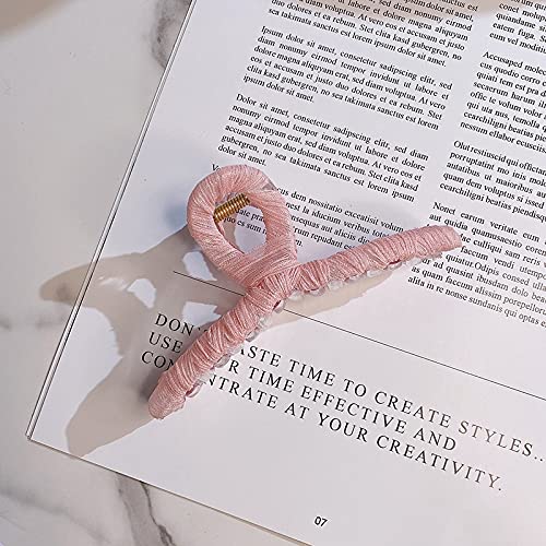 Lnrueg 6PCS Big Floral Hair Claw Clips - Decorative Non-Slip Hair Barrettes for Women, Elegant Cloth Design Hair Clips for Long Hair | Perfect for Parties, Weddings & Everyday Styling