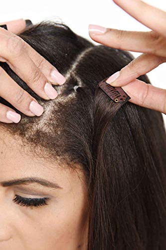 Inaaya 12-Piece Clip-In Human Hair Extensions Set for Women & Girls - Natural Looking Remy Hair Wigs for Volume & Length - Perfect for Weddings, Parties, Cosplay & Everyday Styling - Great for Thinning Hair & Hair Loss Solutions