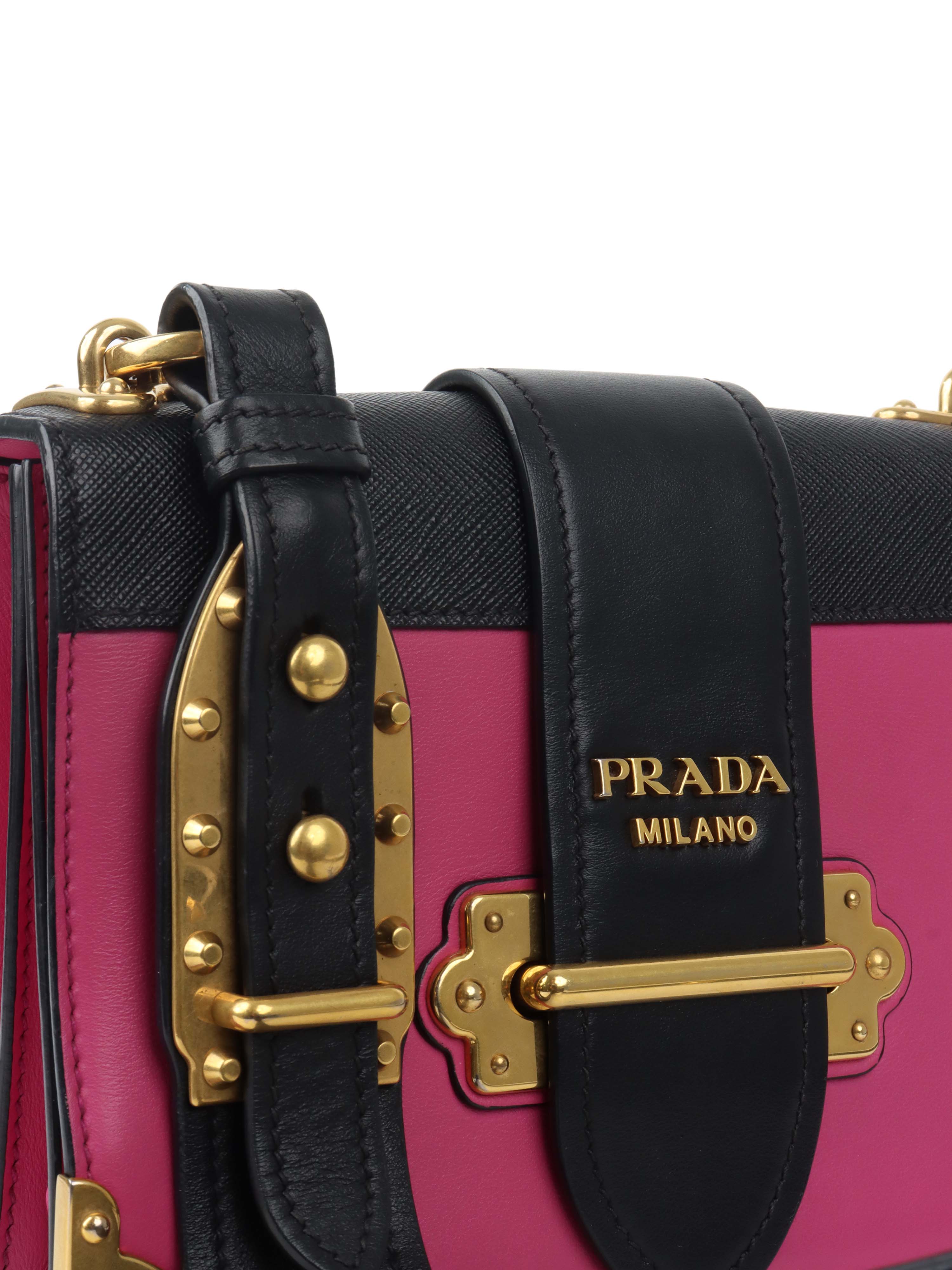 Prada Pink Cahier Leather Crossbody Bag for Women | Luxury Designer Handbag with Adjustable Strap | Perfect for Parties, Date Nights & Everyday Use