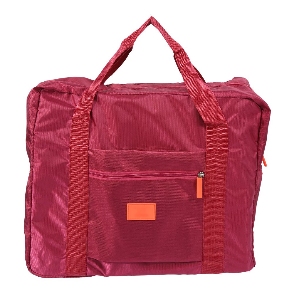 Foldable Carry-On Duffle Bag for Travel - Lightweight Luggage Storage Bag with Spacious Compartment (Wine Red) | Perfect for Weekend Getaways, Gym, Business Trips & Outdoor Adventures