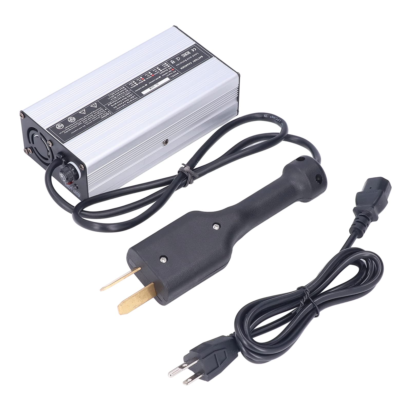 Club Car 36V 5A Battery Charger with Octagonal Head - 110V US Plug Aluminum Replacement for EZGO Golf Carts - Perfect for Home & Golf Course Maintenance