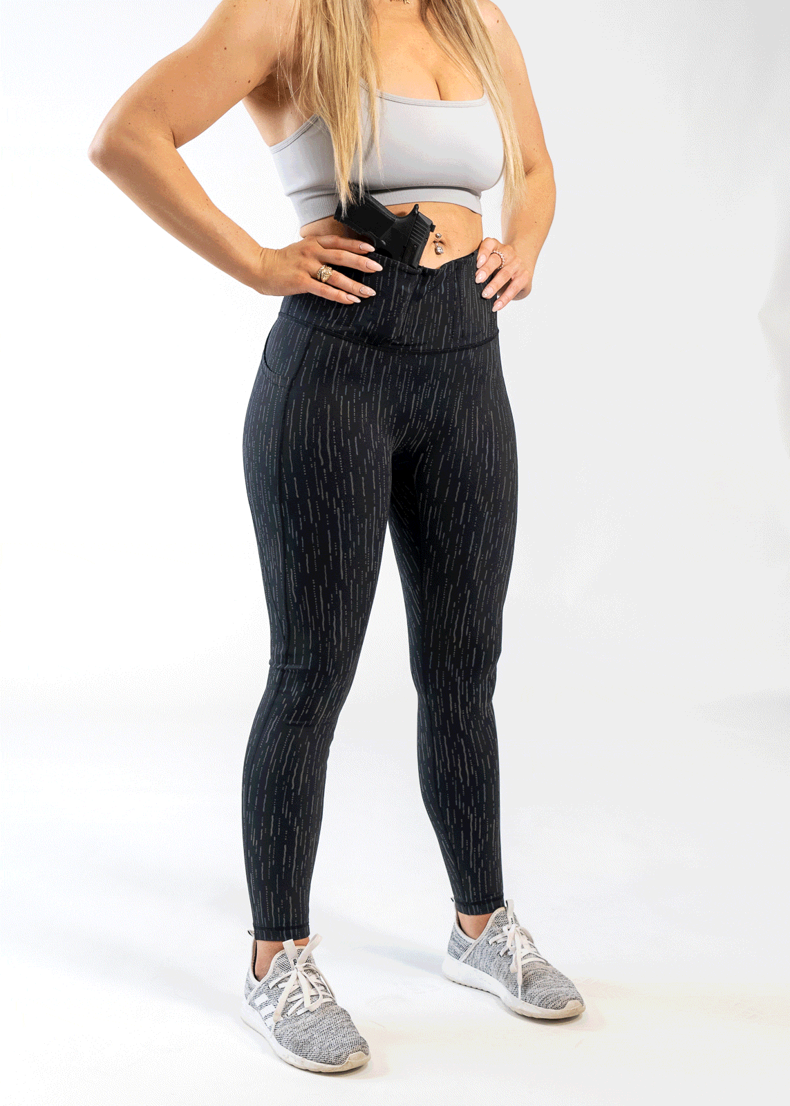 Concealed Carry Leggings with Hidden Pockets - Holographic Rain-Resistant Yoga Pants for Women | Perfect for Gym, Running & Everyday Wear