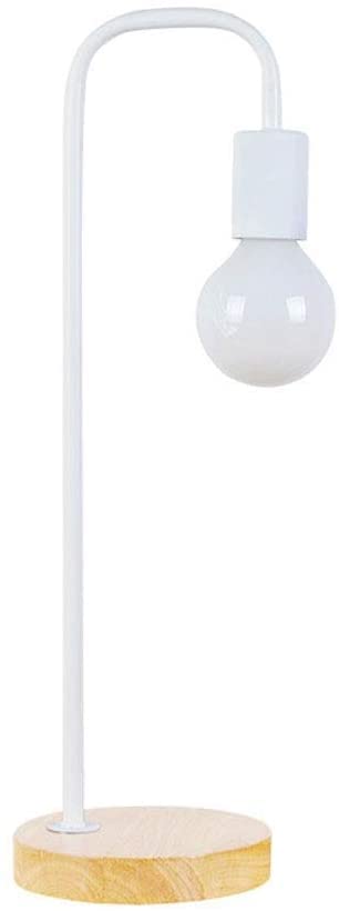 Minimalist Nordic LED Bedside Table Lamp - Edison E27 Desk Light with Switch, Iron Metal & Wood Base - Perfect for Living Room, Bedroom, Nightstand, Office & Study Desk Lighting
