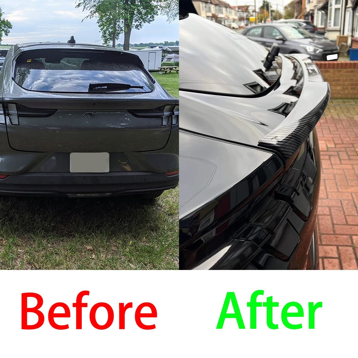 BestEvMod Mustang Mach E Rear Spoiler Trunk Spoiler Wing - Carbon Fiber Exterior Accessory Compatible with 2021-2024 Models | Enhance Style & Aerodynamics for Ford Mustang Mach E