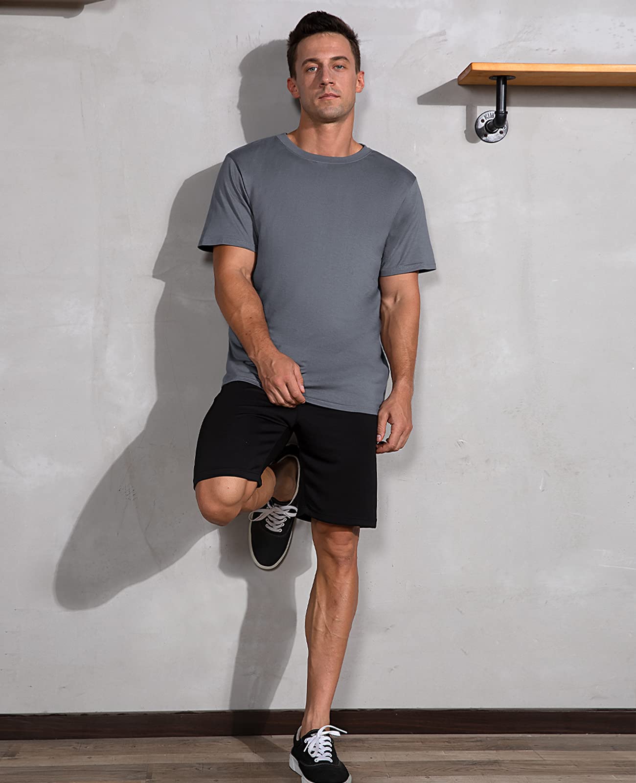 QUALFORT Men's Bamboo Viscose T-Shirt - Soft Breathable Crewneck Undershirt for Casual Wear & Layering | Eco-Friendly Comfort Shirt for Everyday Use